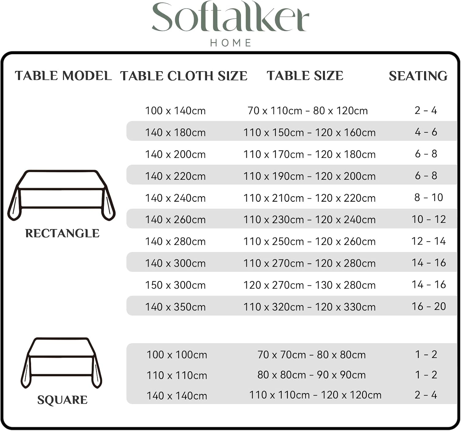 Thumbnail 2 de Softalker Tovaglia da Esterno 240 x 140 cm Rettangolare in Finto Lino – antimacchia, lavabile e idrorepellente, Grigio (8-10 posti)
