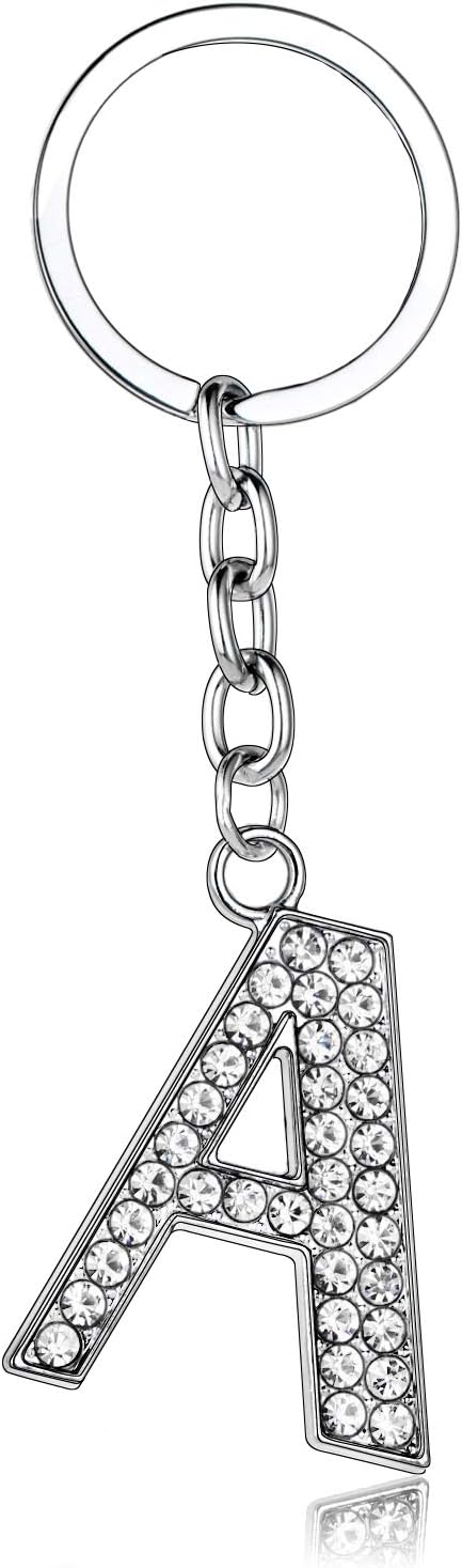 Detalle 2 de BESPMOSP A-Z Letter Keychain – Best Friend Gift with Rhinestone Letter