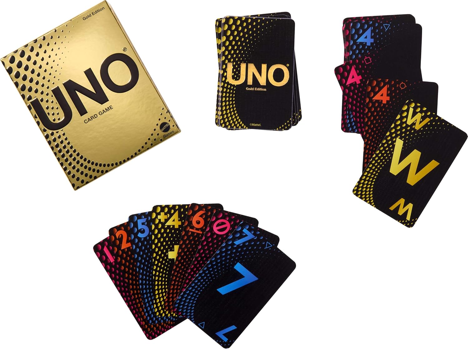 Detalle 2 de マテルゲーム UNO GOLD EDITION JHB35 ゴールド仕様カードゲーム 112枚・2~10人用