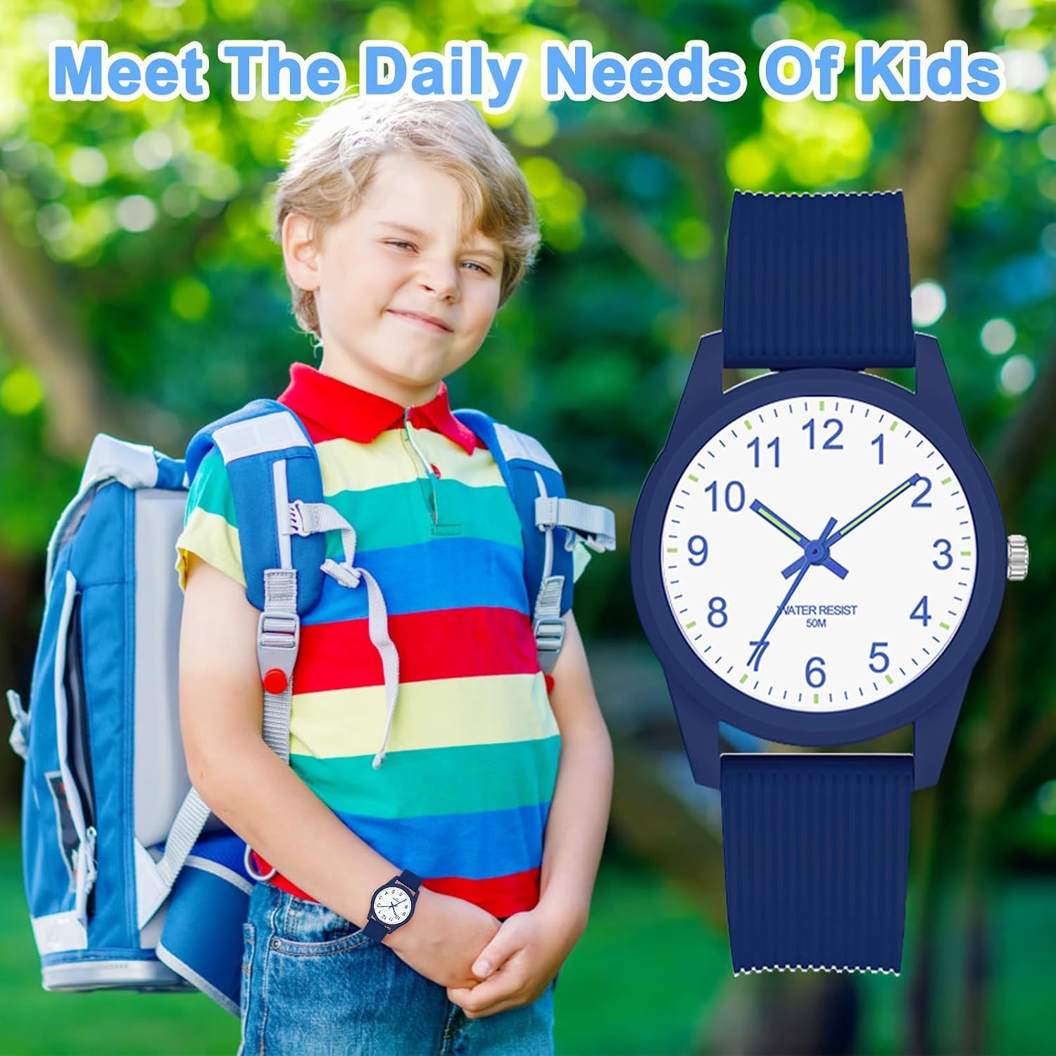 Thumbnail 4 de SOCICO Kids Analog Watch for Boys & Girls – 50M Waterproof, Easy to Read, Blue