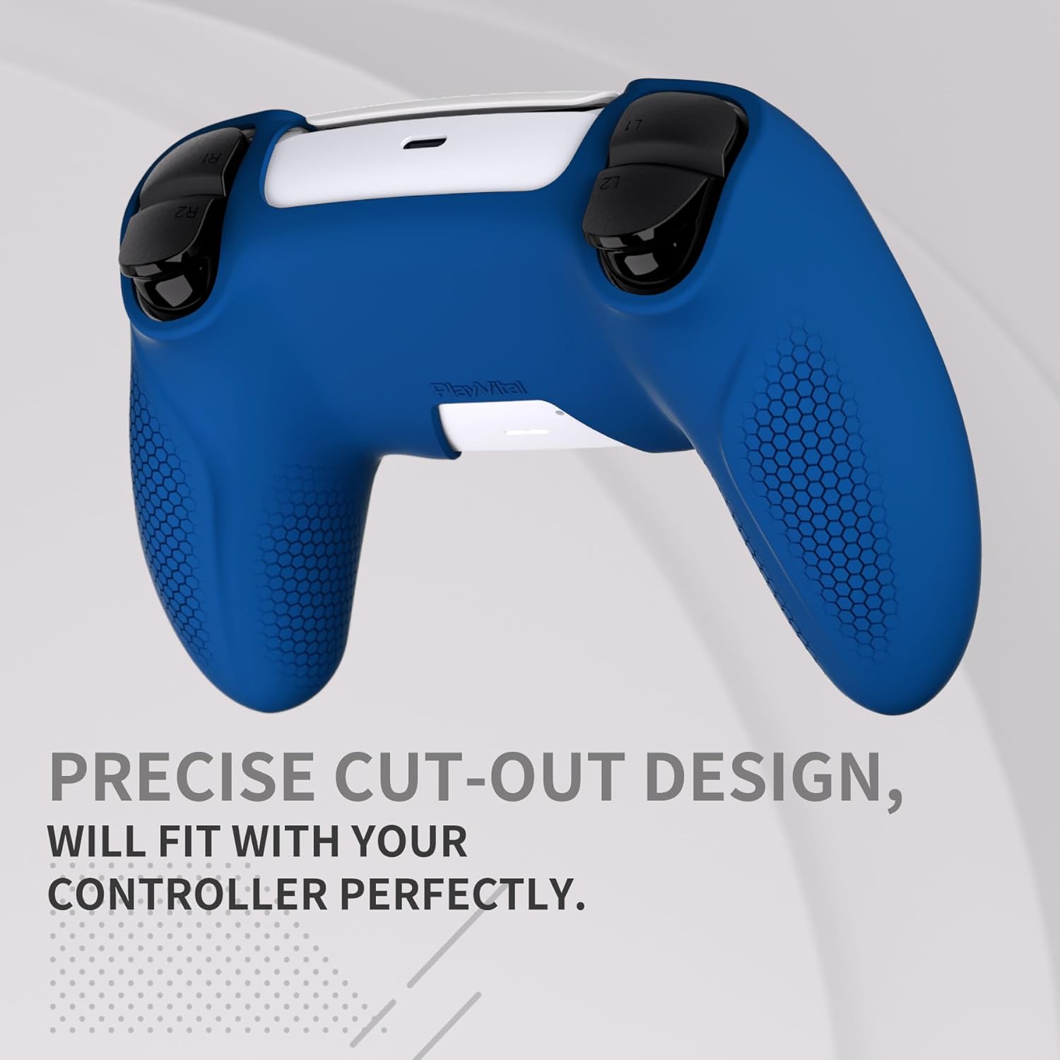 Detalle 2 de PlayVital Ninja Edition: Anti-Slip Silicone Cover Skin for PS5 Wireless Controller (Blue)
