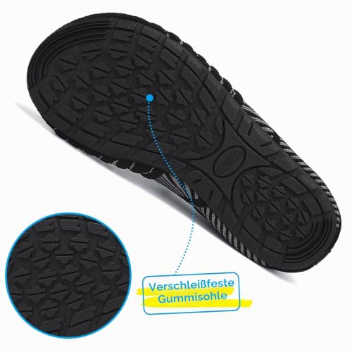 Detalle de SAGUARO Hausschuhe Kinder Jungen Hüttenschuhe & Badeschuhe - Schwarz, Gr. 32/33 (EU) – rutschfest & atmungsaktiv