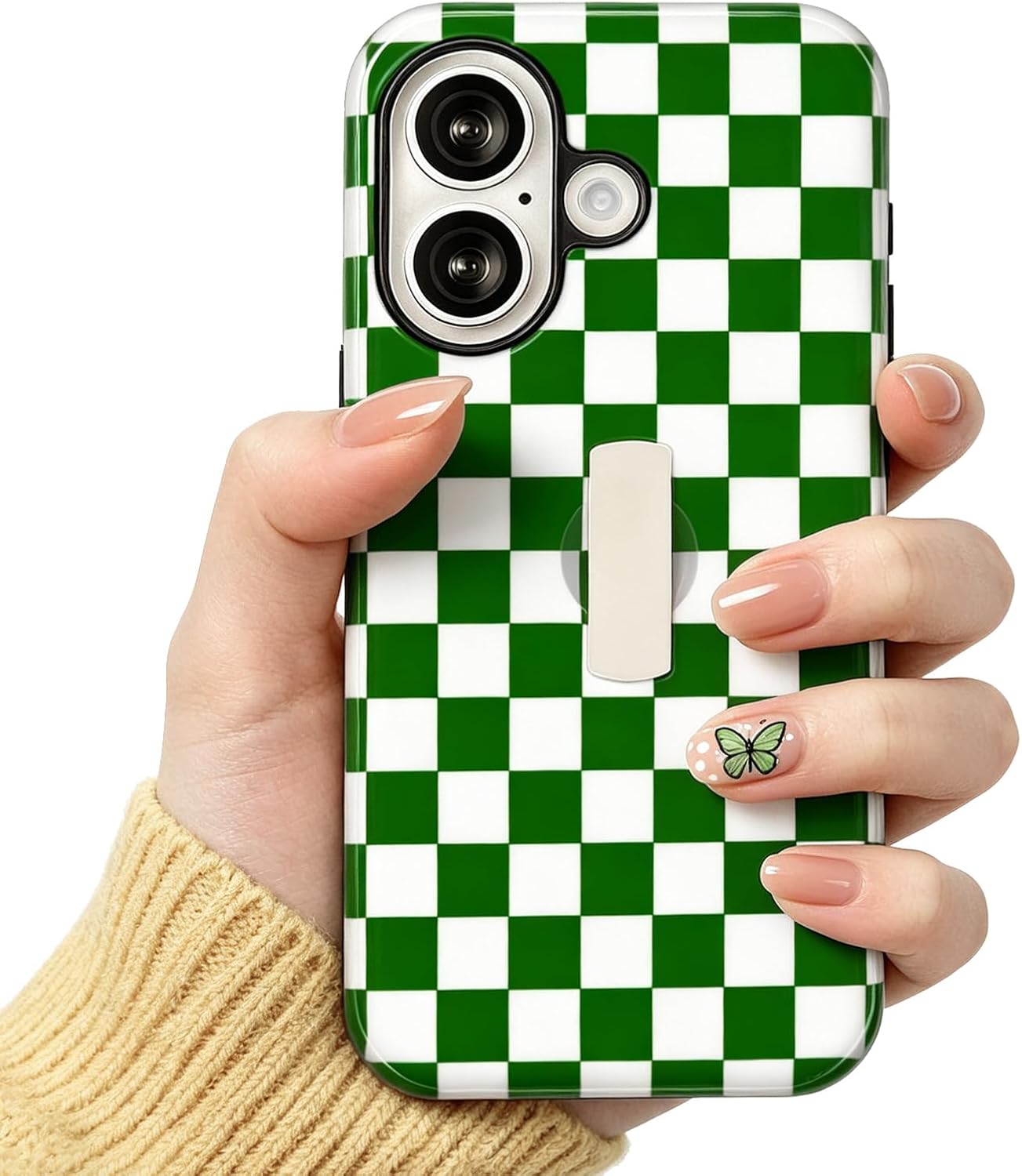 Detalle de iPhone 16 Case with Checkerboard Kickstand