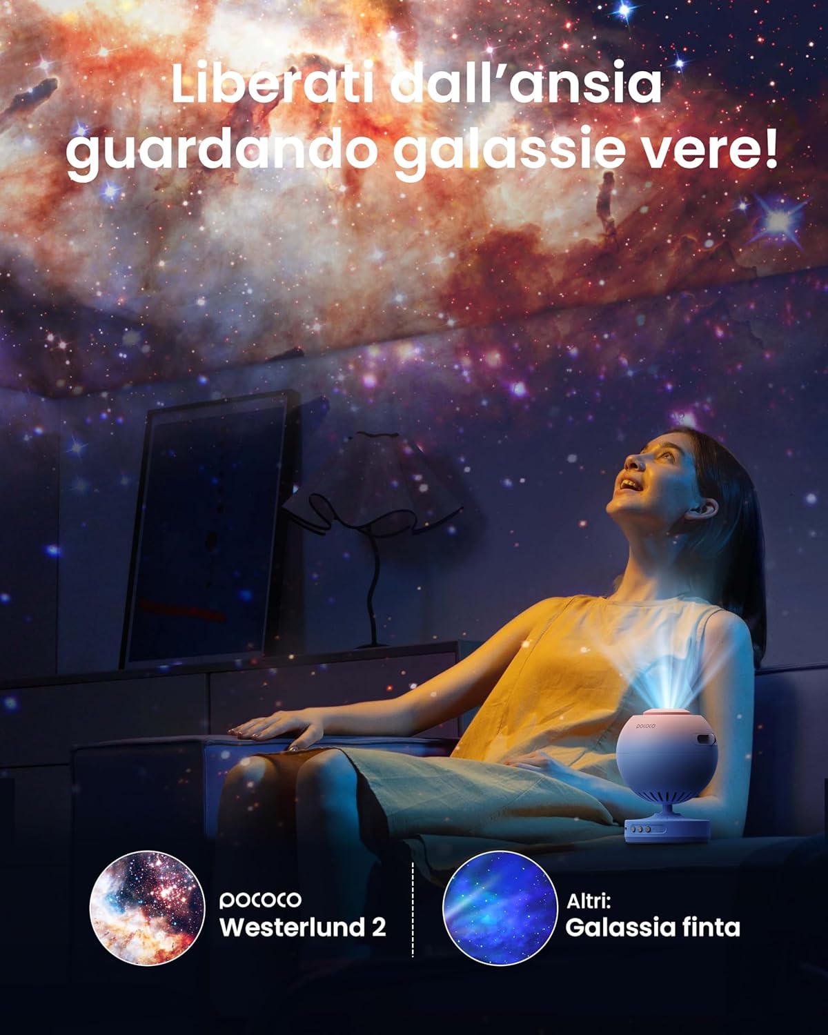 Thumbnail 2 de POCOCO Galaxy Lite proiettore di stelle 6h 📽