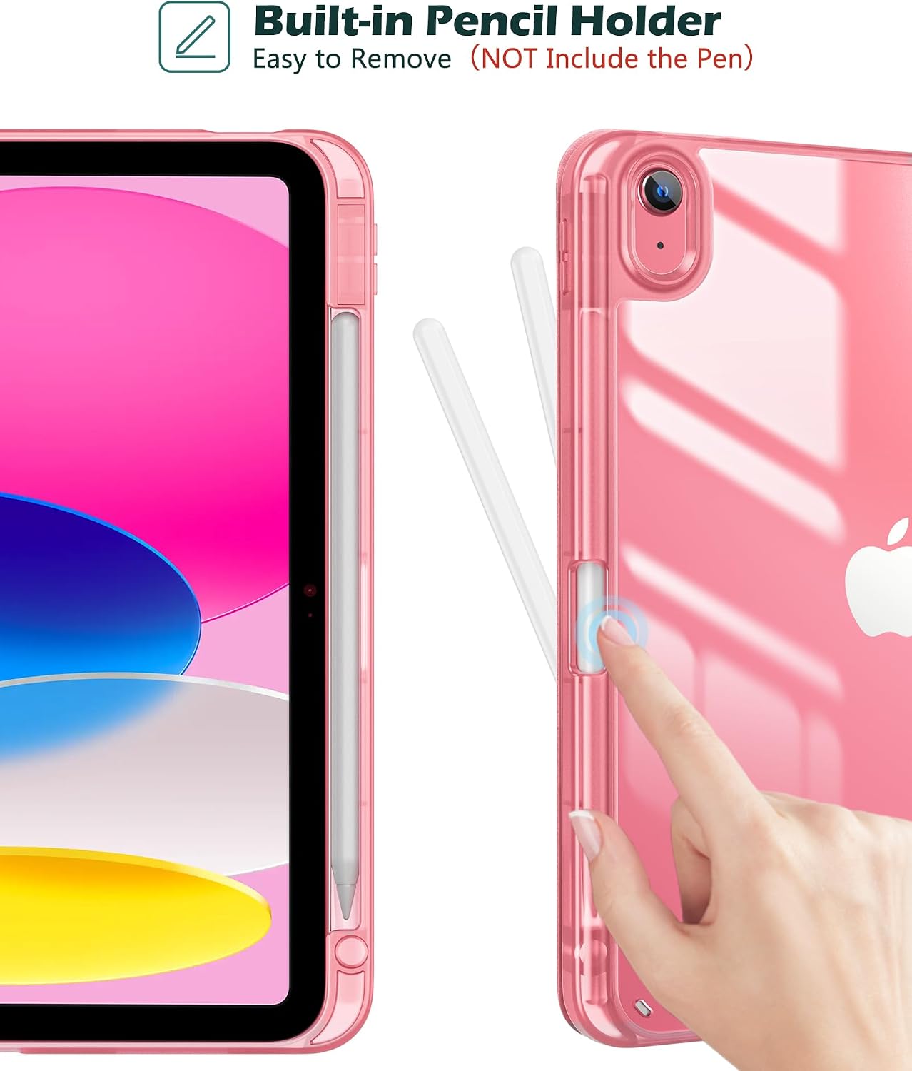 Thumbnail 2 de ProCase Schutzhülle für iPad 11 Zoll (A16, 2025) & iPad 10. Gen 10,9 Zoll (2022) – Smart Case mit Stifthalter, Lightpink