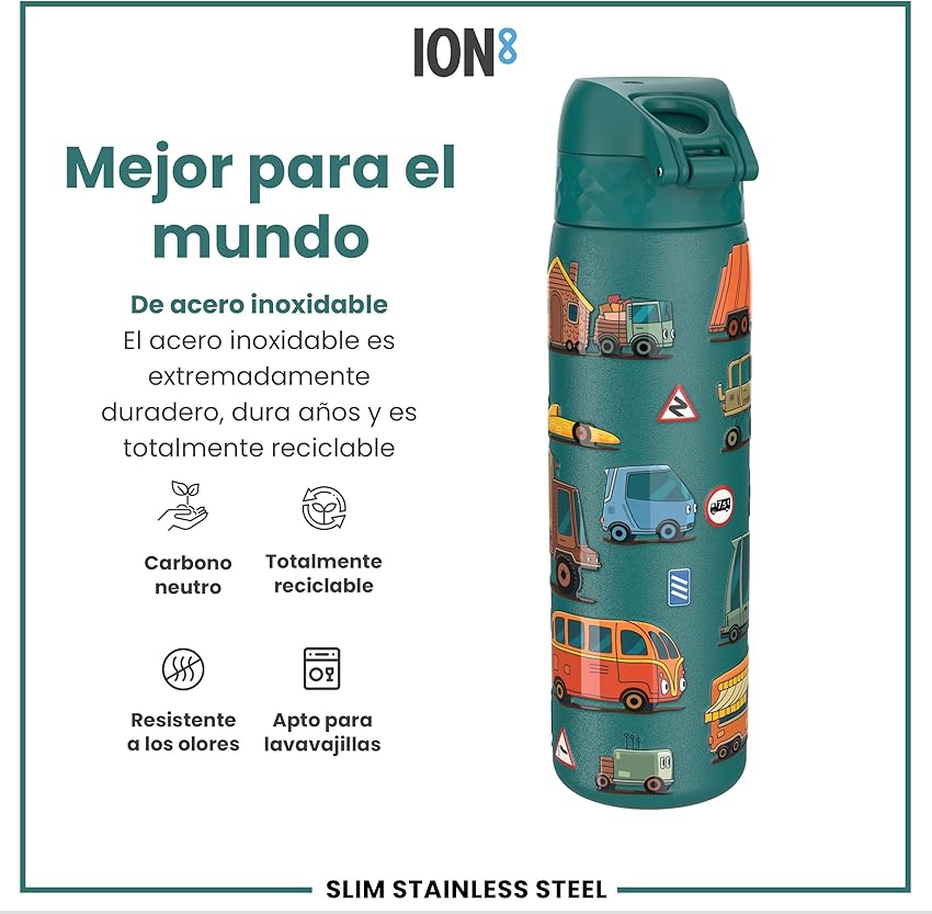 Thumbnail 4 de ion8 Botella Agua Inox 600 ml, ligera y a prueba de fugas 🚰