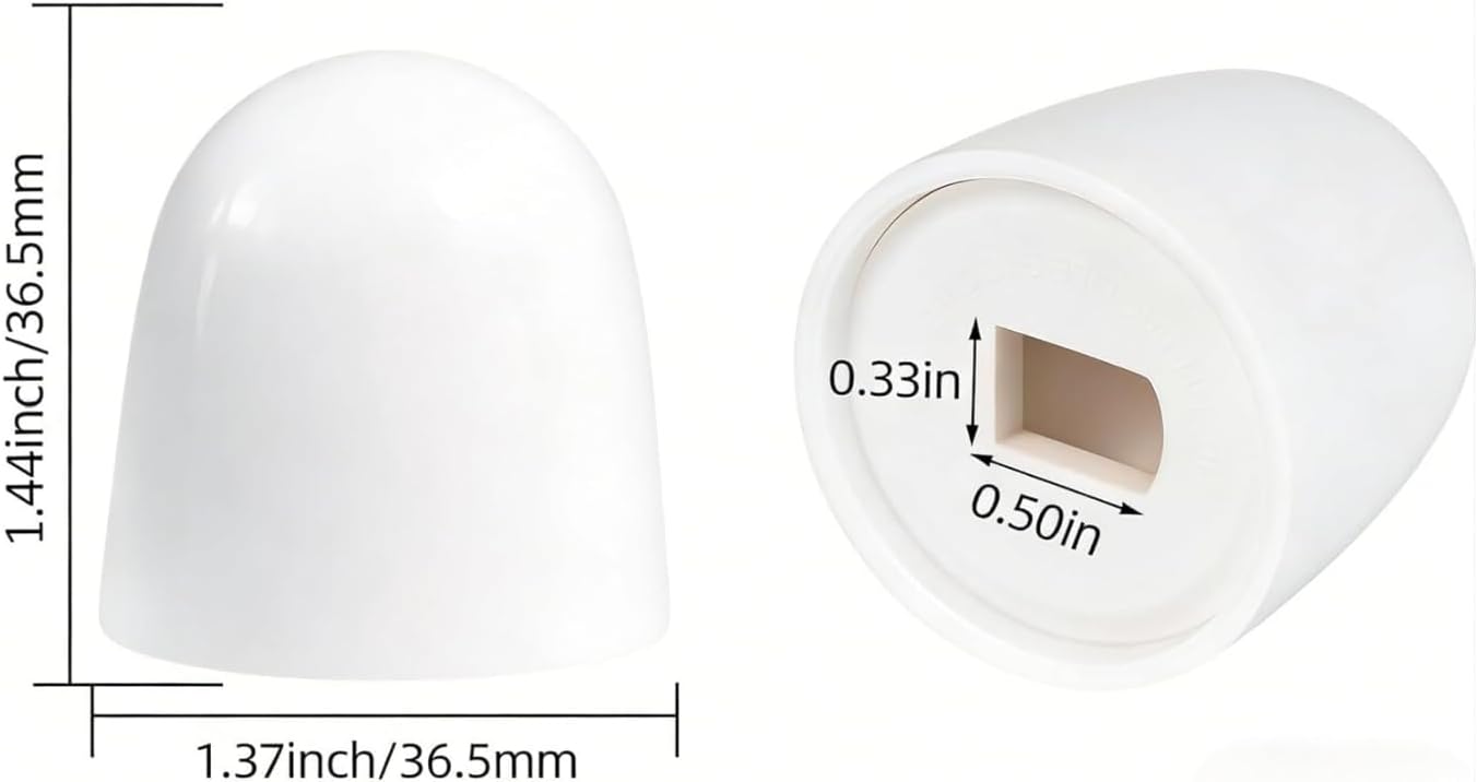Detalle de RIGHTWELL-01 Toilet Bolt Caps, White Round 1.44-Inch, Snap-On, 6-Pack