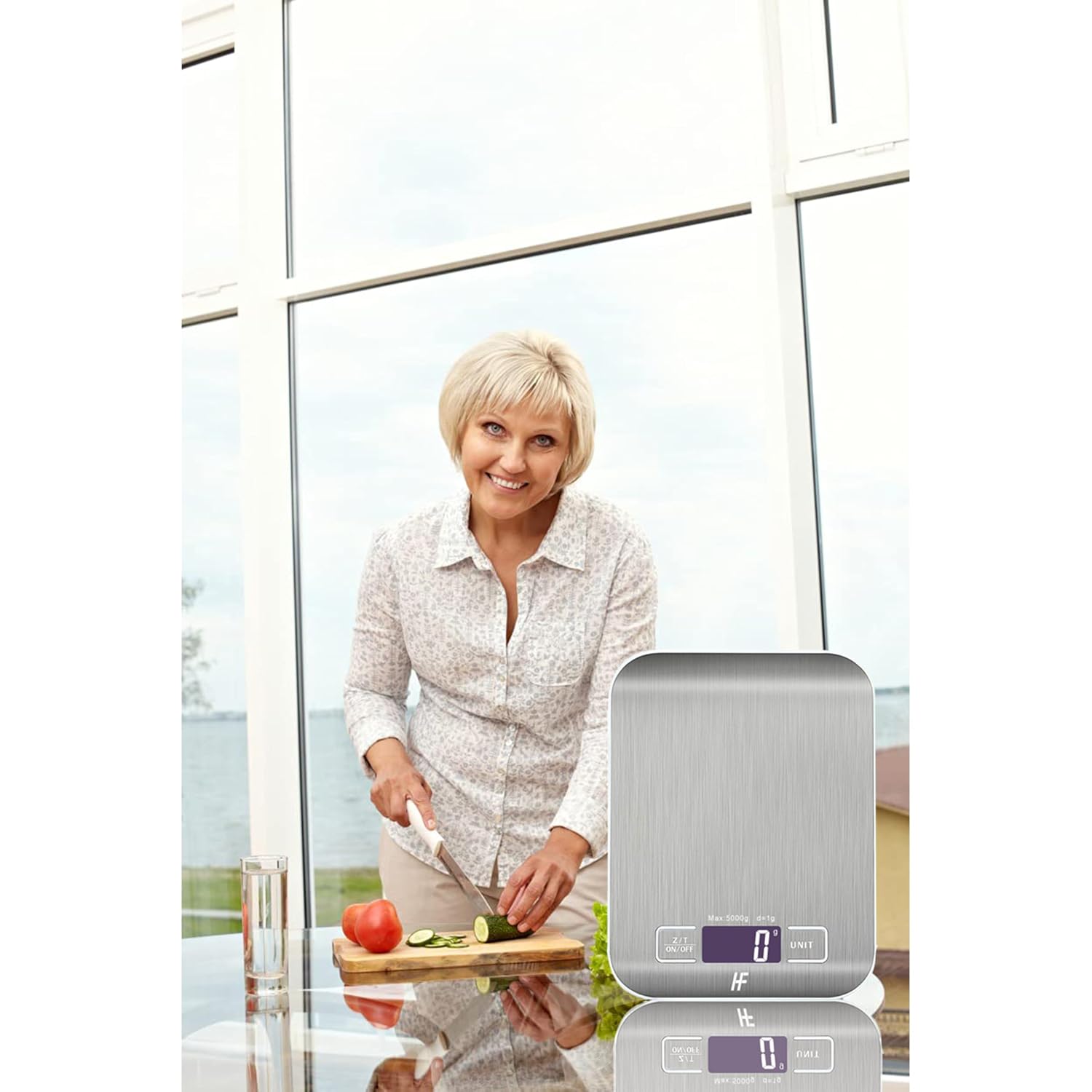 Thumbnail 6 de HomeFashion Digitale Küchenwaage bis 5 kg mit 1 g Schritt – Edelstahlplattform & LED-Display