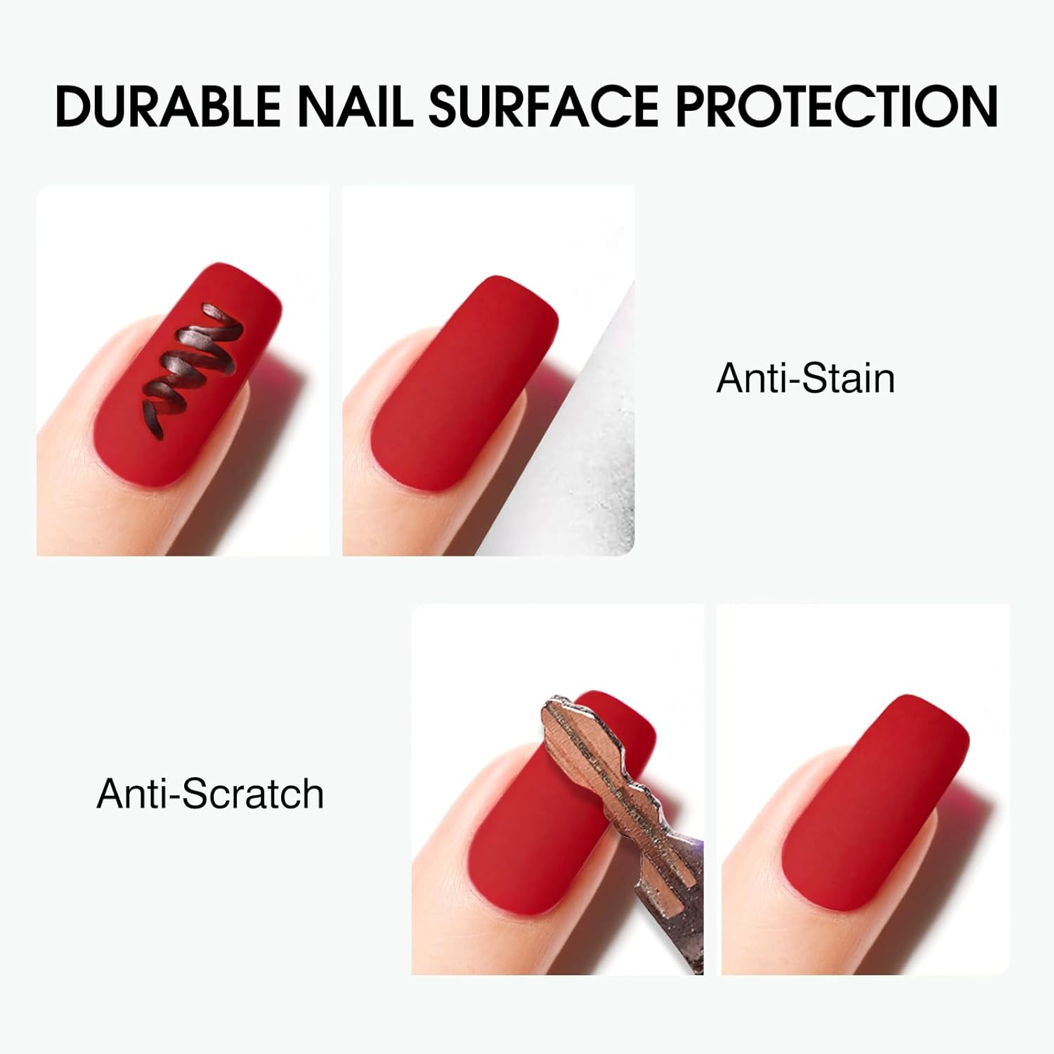 Detalle de CANNI 2Pcs Matte Gel Top Coat and Base Coat Set – No Wipe Long Lasting Matte Finish for At-Home Manicures