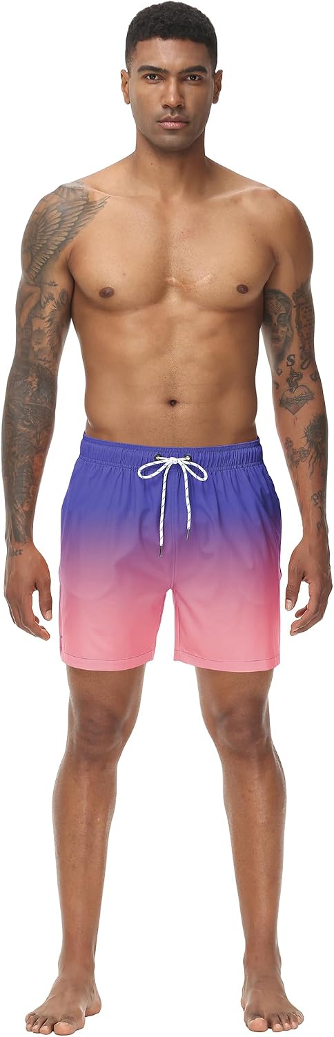 Detalle de Tyhengta Men's Swim Trunks Quick Dry Beach Shorts with Zipper Pockets and Mesh Lining