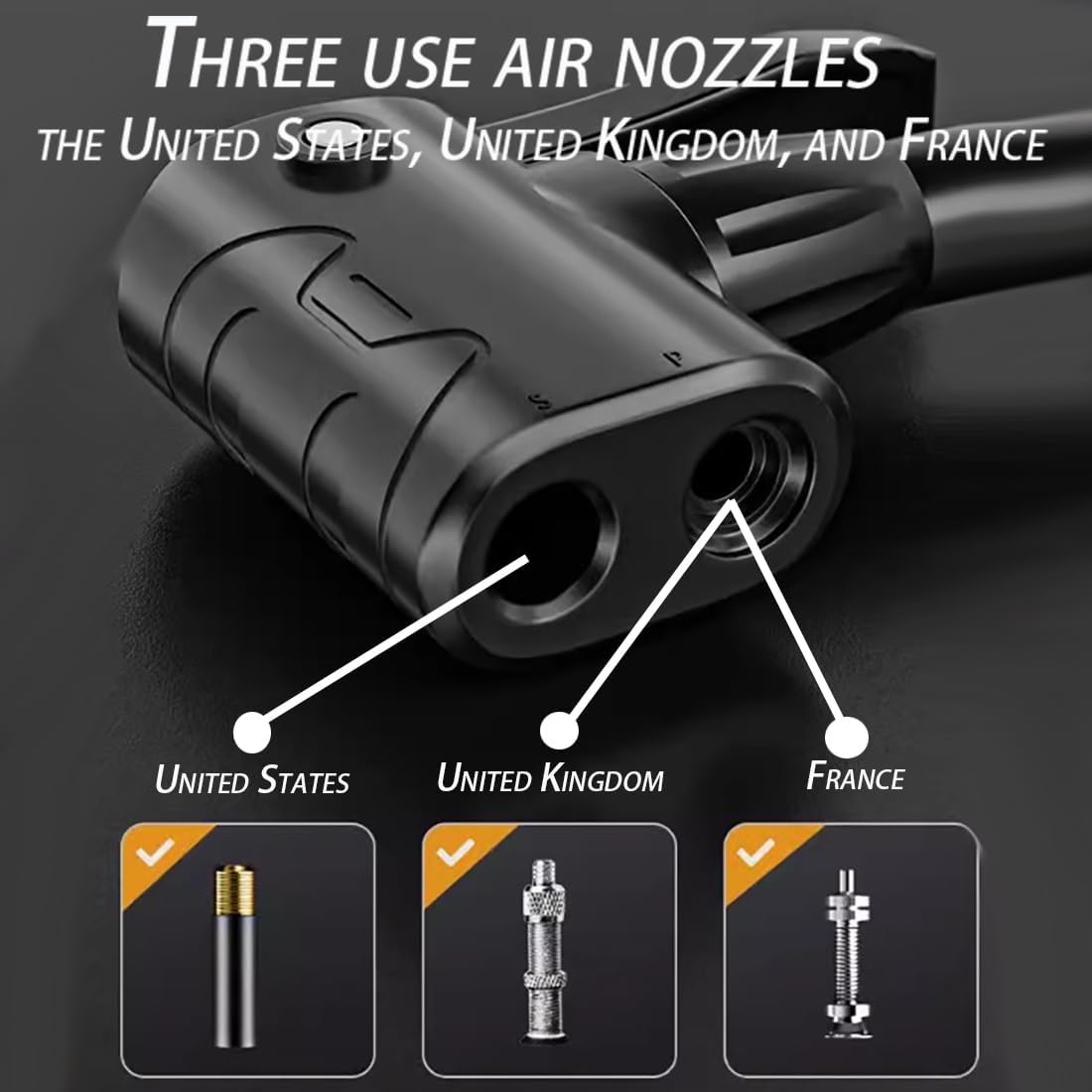 Detalle de Portable Bike Pump for Presta and Schrader Valves