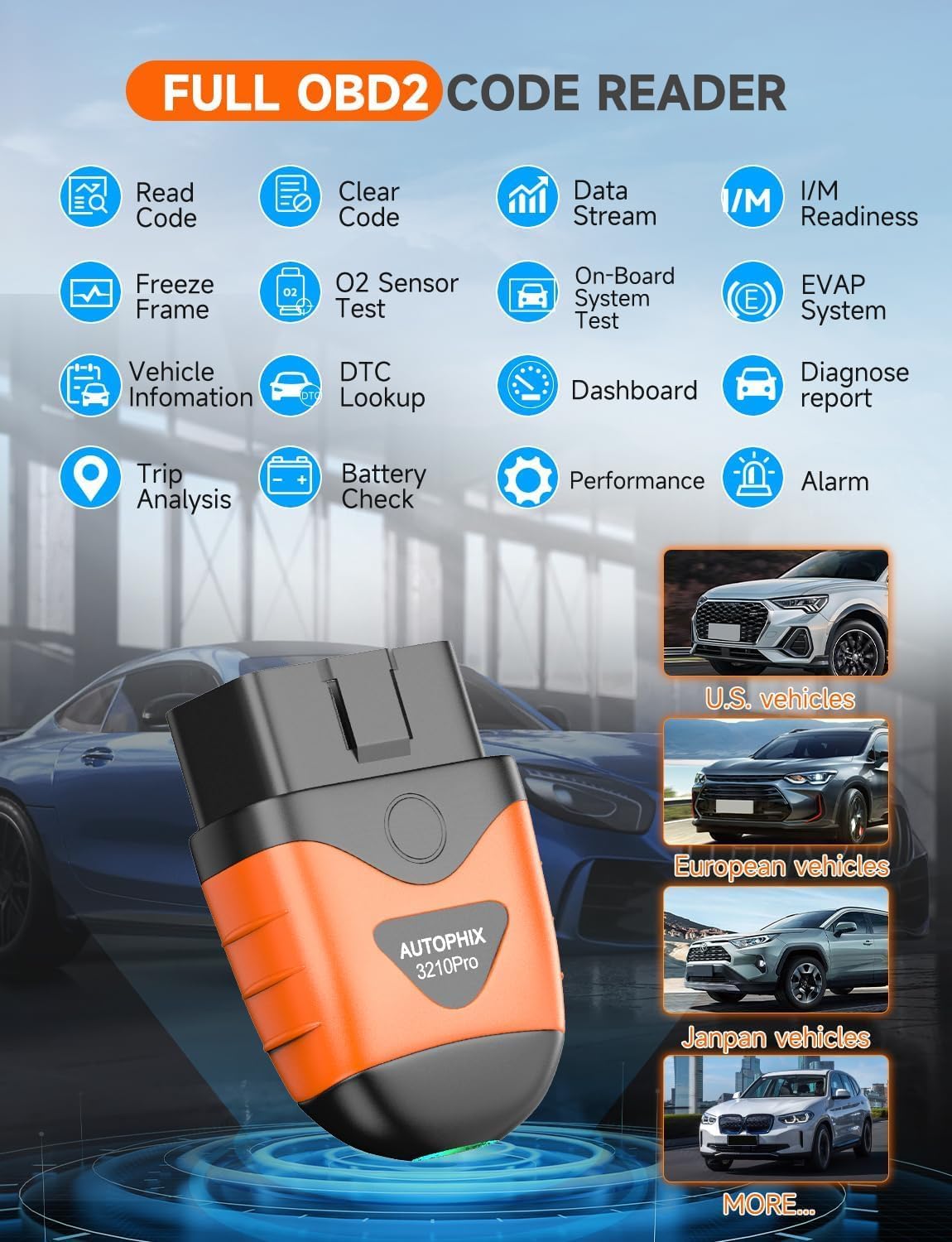 Detalle de AUTOPHIX 3210 PRO OBD2 Adapter mit Bluetooth