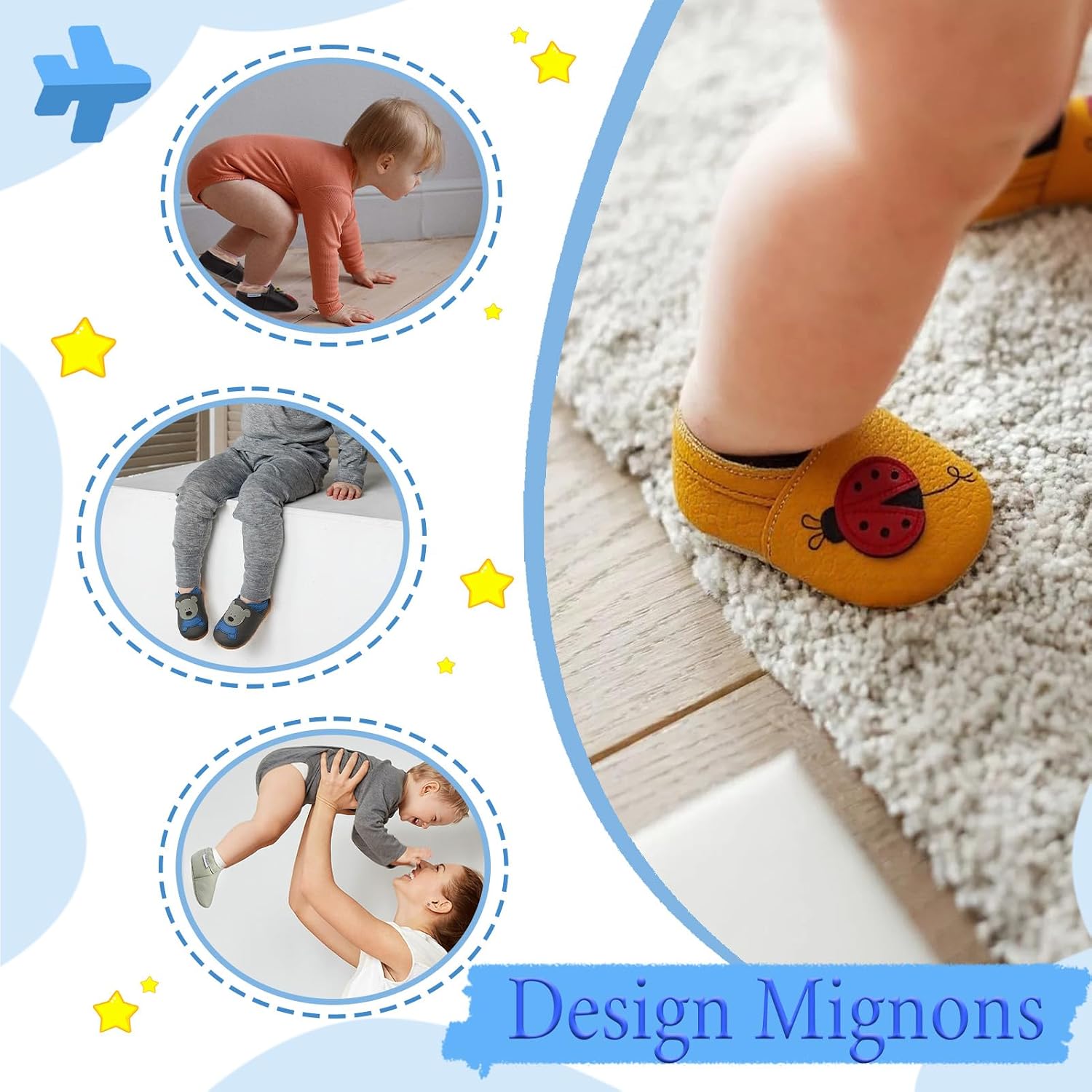 Thumbnail 4 de YIHAKIDS Chaussures Bébé Cuir Souple 0-6 mois