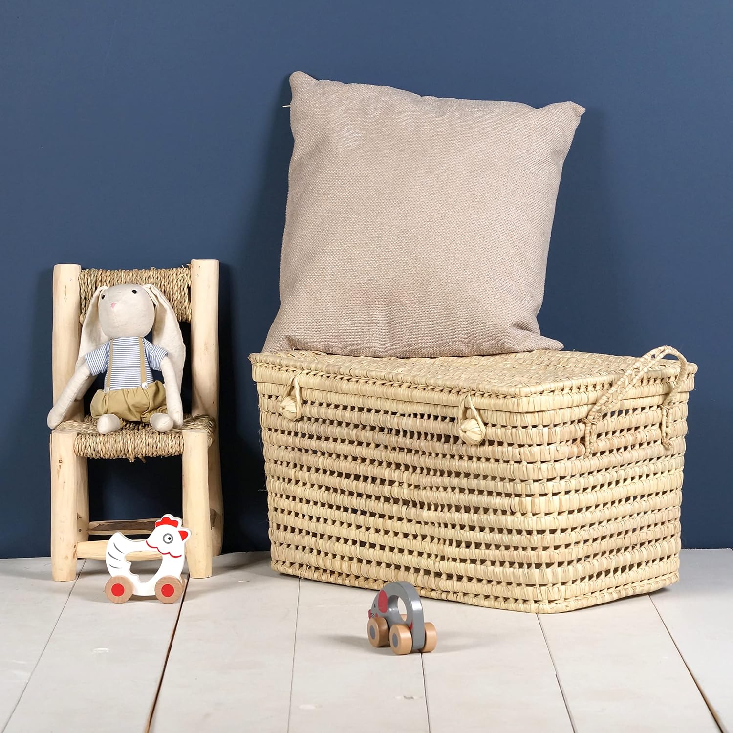 Thumbnail 3 de Bohome Living Coffre et malle de rangement en osier tressé (60 cm + 80 cm) – Bohème Chic
