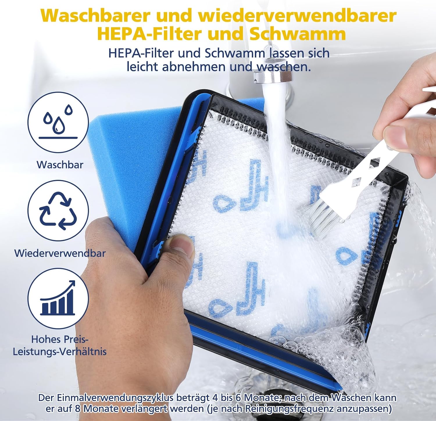 Detalle de 4 Stück Staubsauger Filter Ersatz für Philips PowerPro Reihe – kompatibel mit FC933x, FC8010/01, FC955x | VILLAPOOL