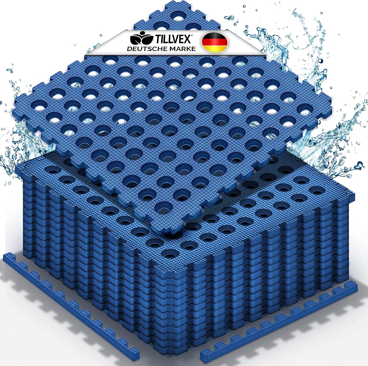 Tapis de protection pour piscine tillvex® en mousse EVA 51x51 cm (lot de 12)