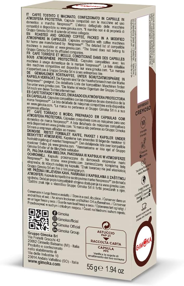 Detalle 2 de Gimoka Capsule Compatibili Nespresso Gusto Cremoso – 100 capsule