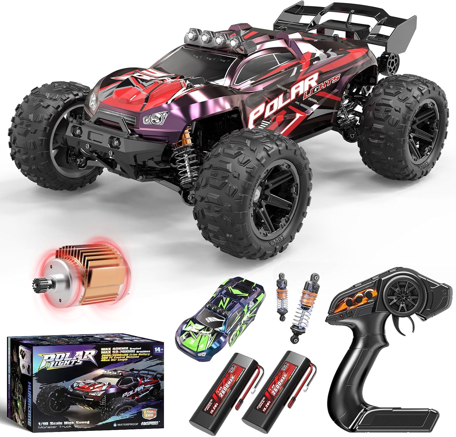 Detalle de YESHIN HS10422-2CK-HJYMPLMLDE RC-monstertruck 1:10, 45 km/u, 2,4 GHz