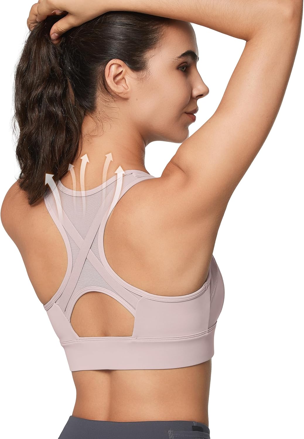 Thumbnail 1 de Yvette High Impact Zip Front Sports Bra with Mesh Racerback (High Support for Women with Large Breasts)