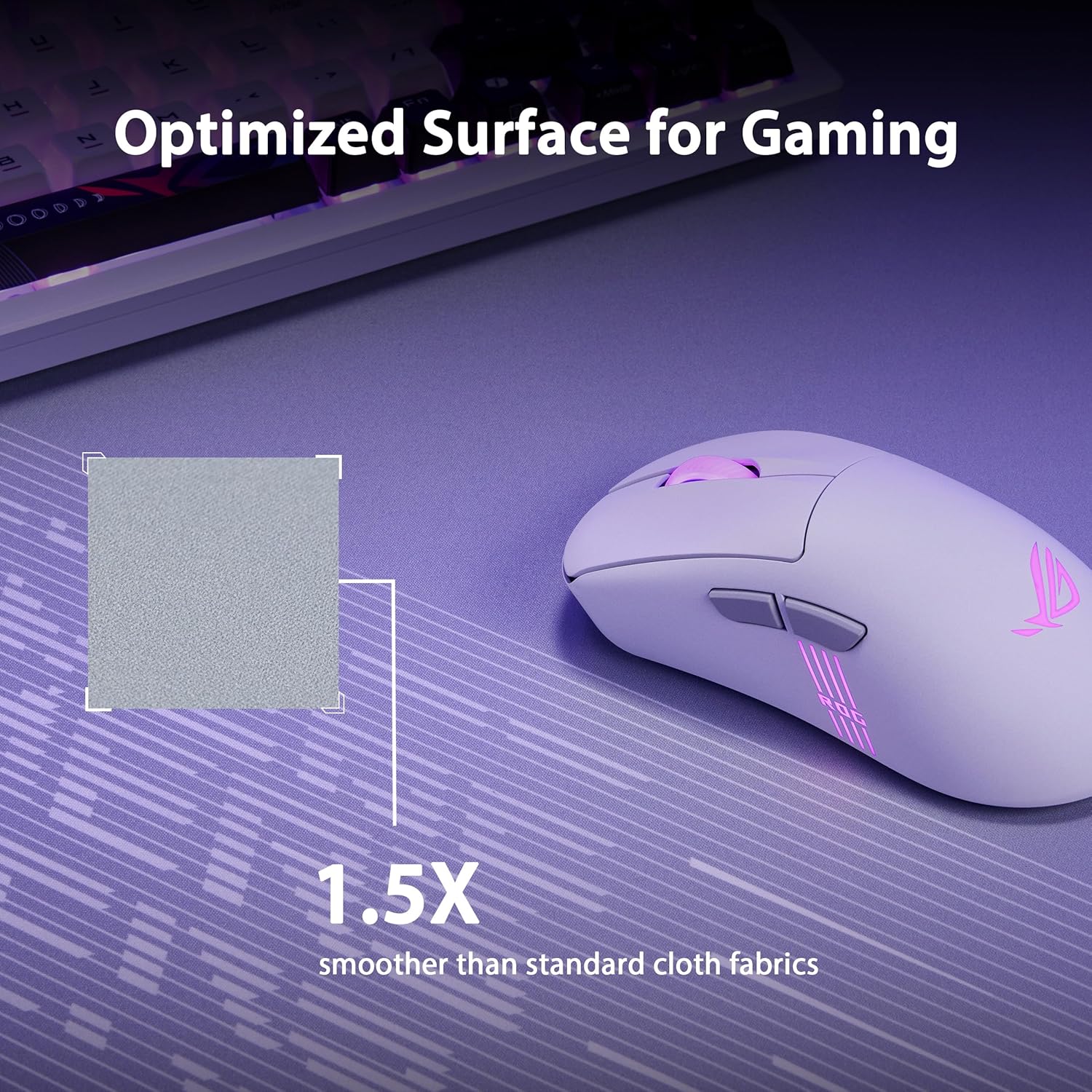 Thumbnail 1 de ASUS ROG Scabbard II Arctic Gray XXL — Tapis de souris gaming 900 × 400 mm, base caoutchouc antidérapante