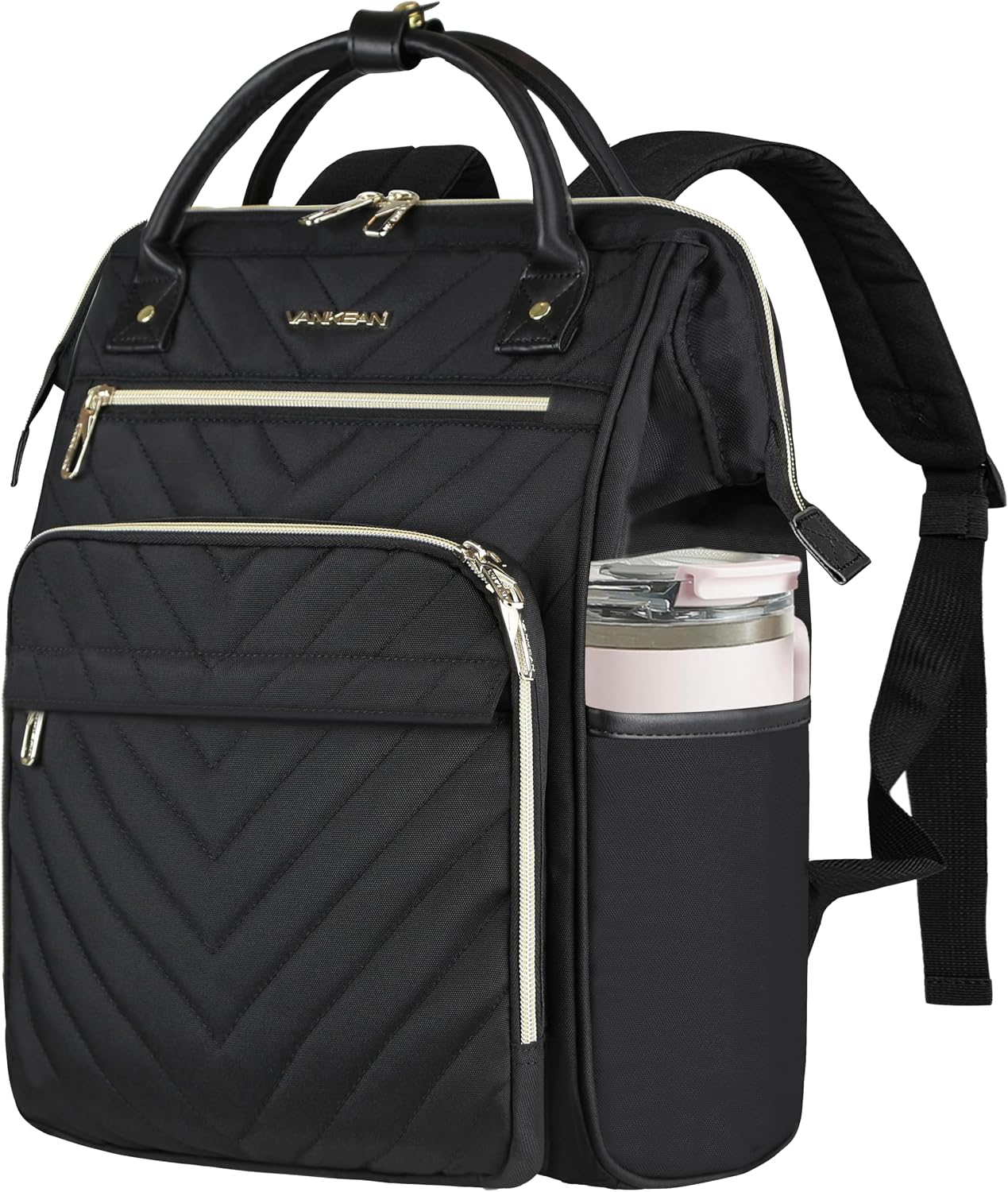 Detalle de VANKEAN 17.3 Inch Laptop Backpack for Women – Water-Resistant, RFID Blocking, 4-Compartment Daypack