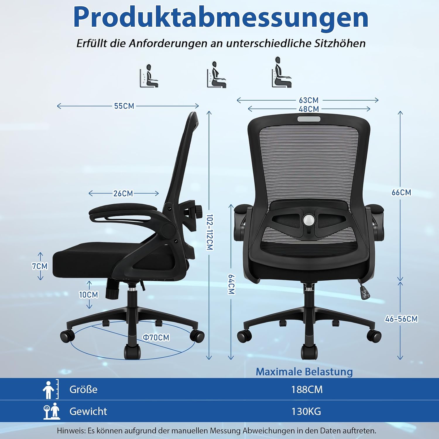 Detalle 2 de Milacyee Bürostuhl mit 4D-Lendenstütze