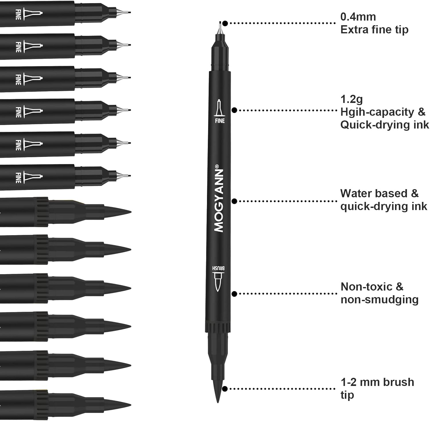 Thumbnail 1 de Mogyann Dual Brush Pen Set 12er-Pack