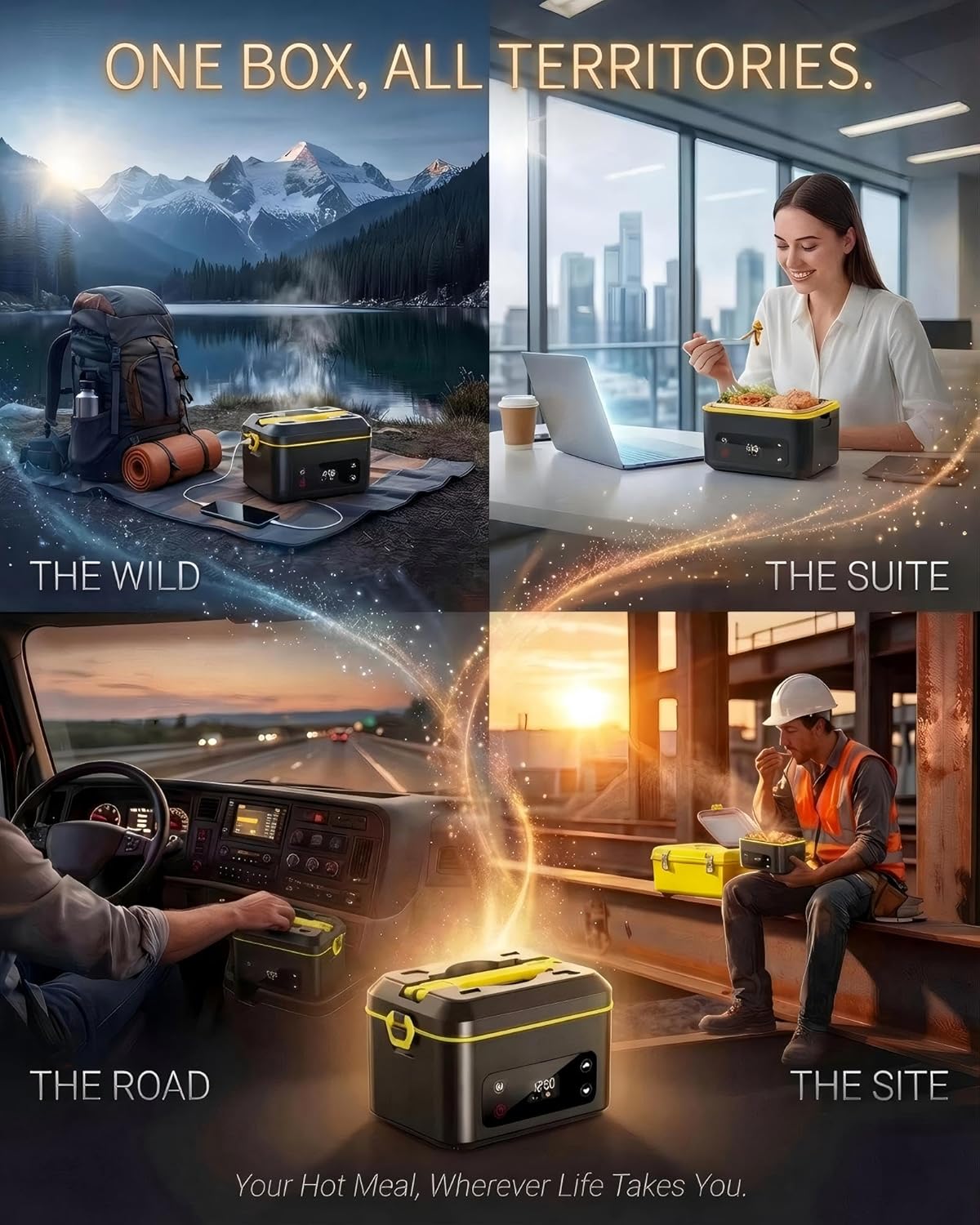 Thumbnail 6 de RUDAP Cordless Electric Lunch Box (24000mAh) – 1.2L Portable Food Warmer with 5 Heating Modes