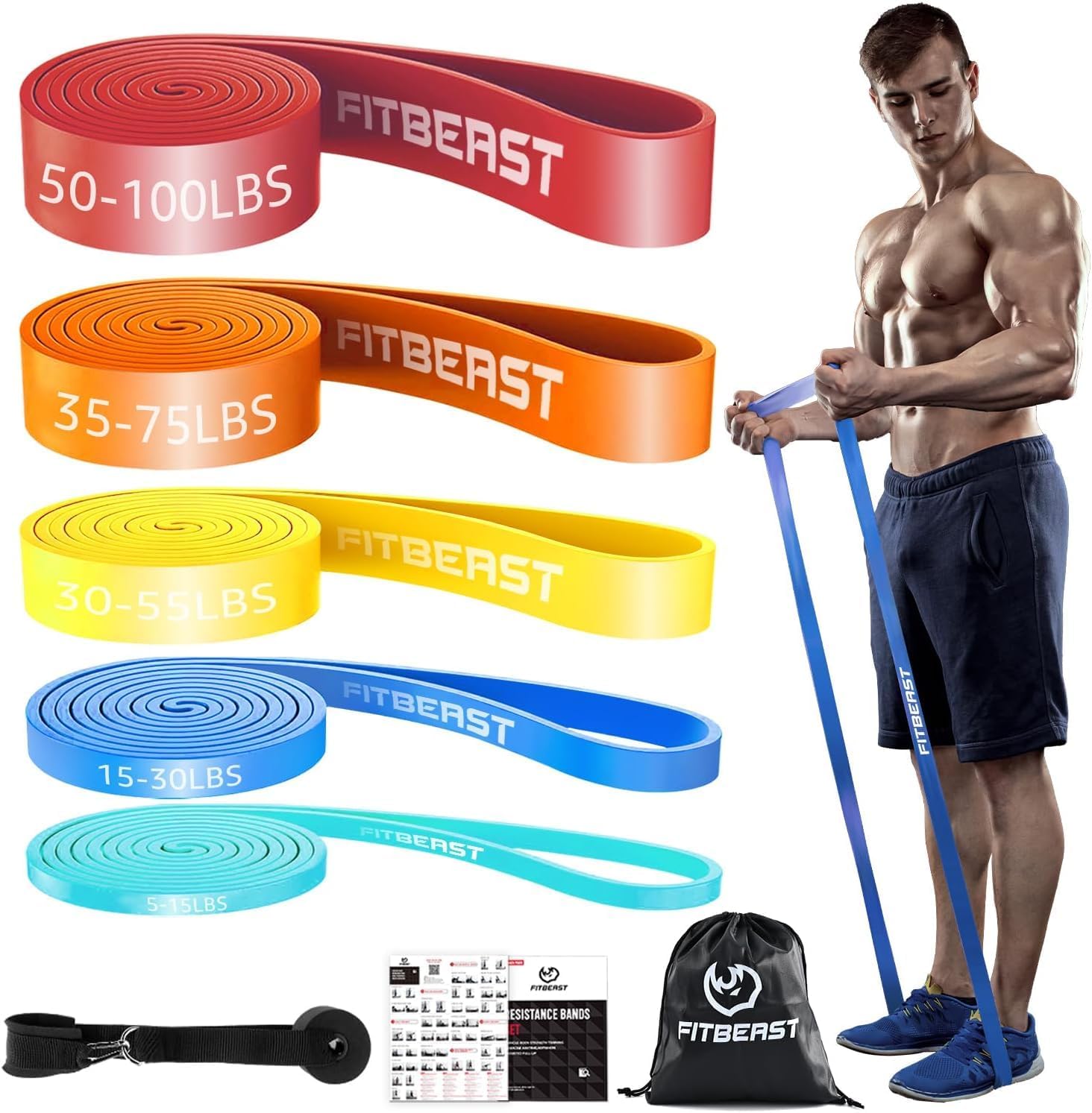Thumbnail 6 de FitBeast Widerstandsbänder Set 5 Stufen 🏋️♀