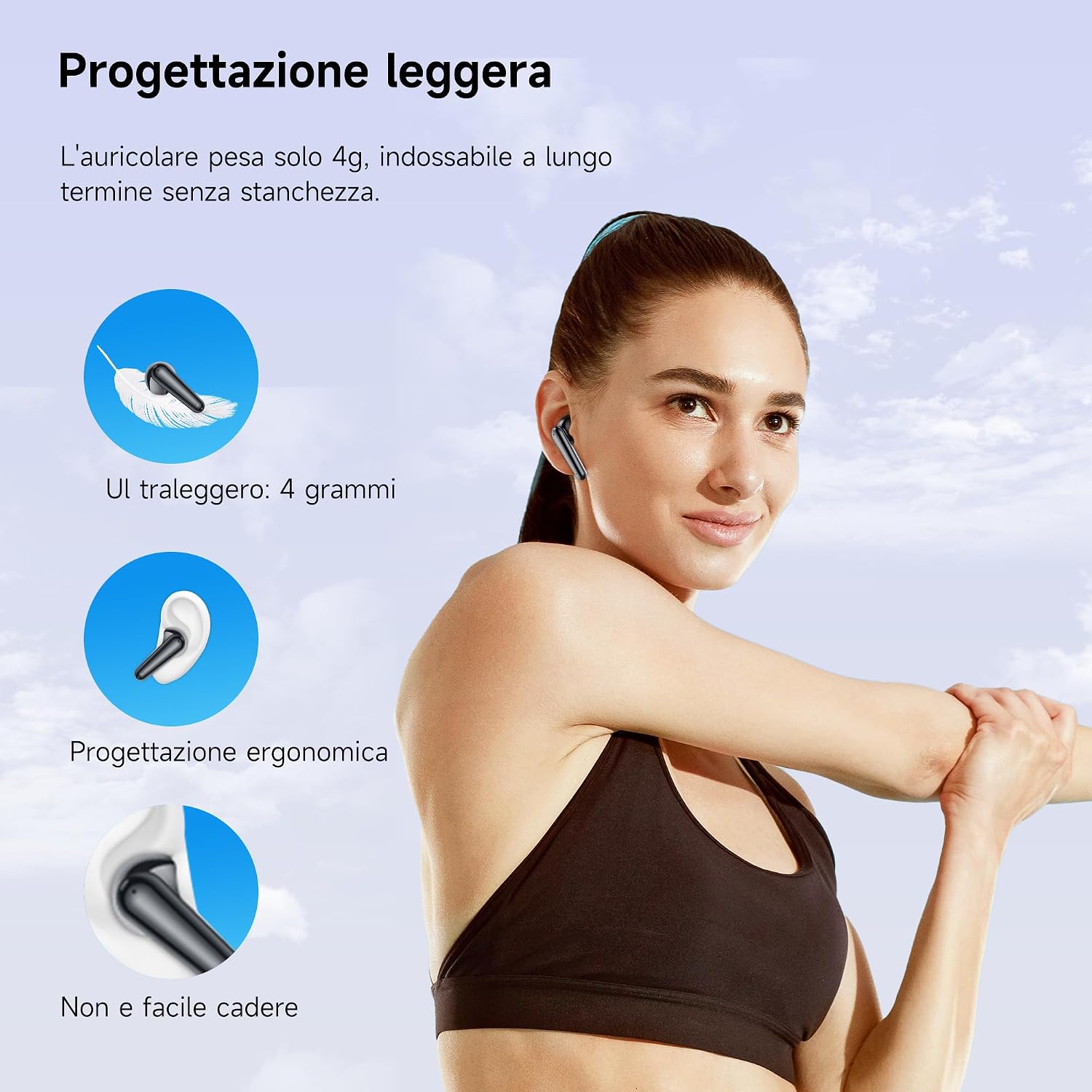 Detalle de Cuffie Bluetooth 6.1 YYK-750: auricolari in-ear wireless con ANC ENC, 48 ore di riproduzione, IP7