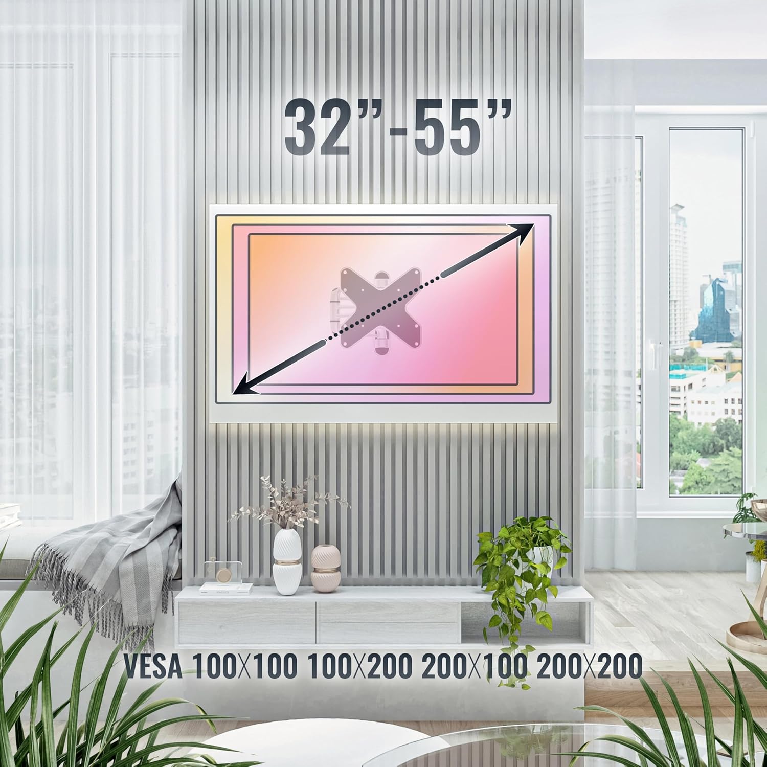 Thumbnail 4 de RICOO Support mural TV orientable et inclinable S2122 (15–37" / 38–94 cm) compatible VESA 100×100 à 200×200