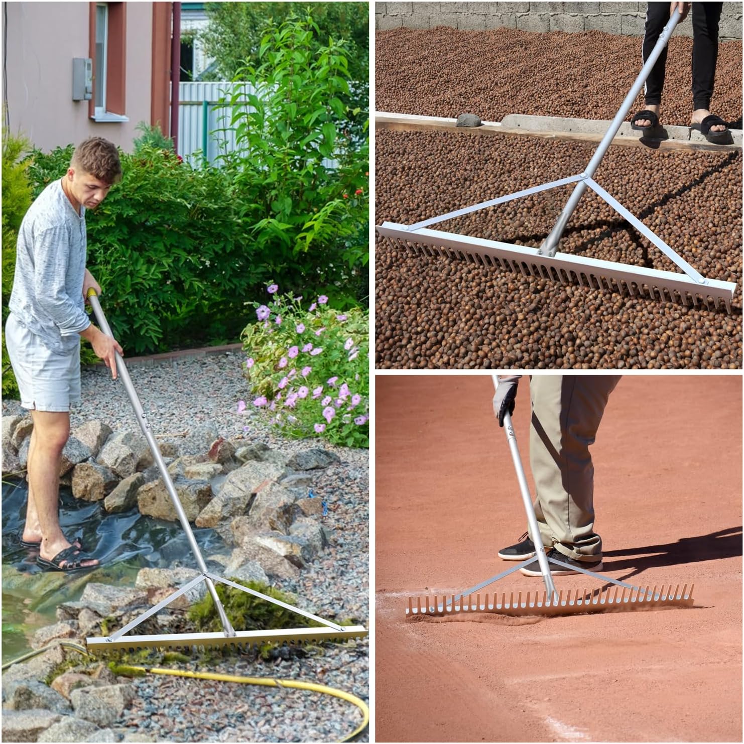 Thumbnail 6 de 36 inch Aluminum Landscape Rake with 69 inch handle