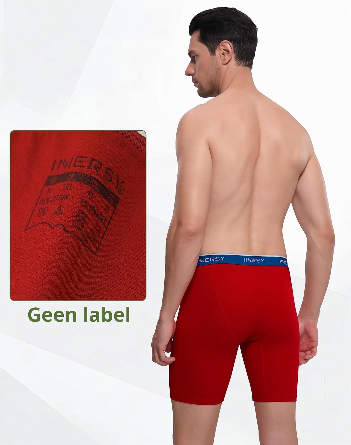 Thumbnail 4 de INNERSY lange katoenen boxershorts voor heren, anti-schuur, 3 stuks