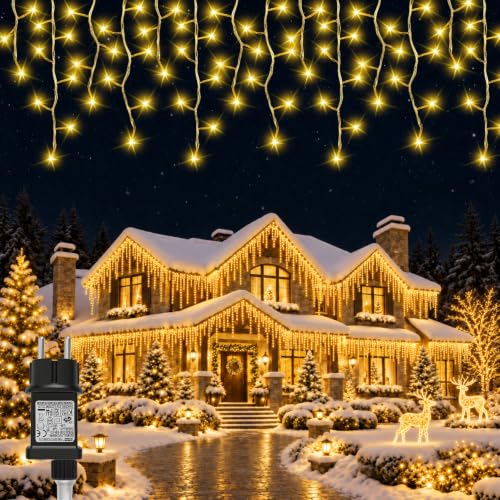 Detalle de Hoteril 10M Tenda Luminosa Natale LED Cascata – Luci Esterno/Interno