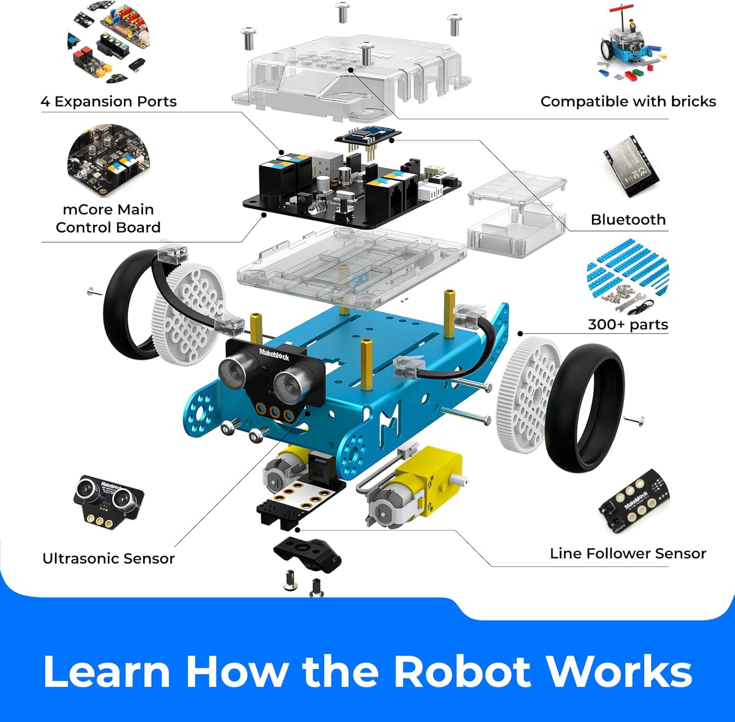 Thumbnail 2 de Makeblock mBot Coding Robot for Kids (8-12): Scratch & Arduino Compatible Educational Robot Kit