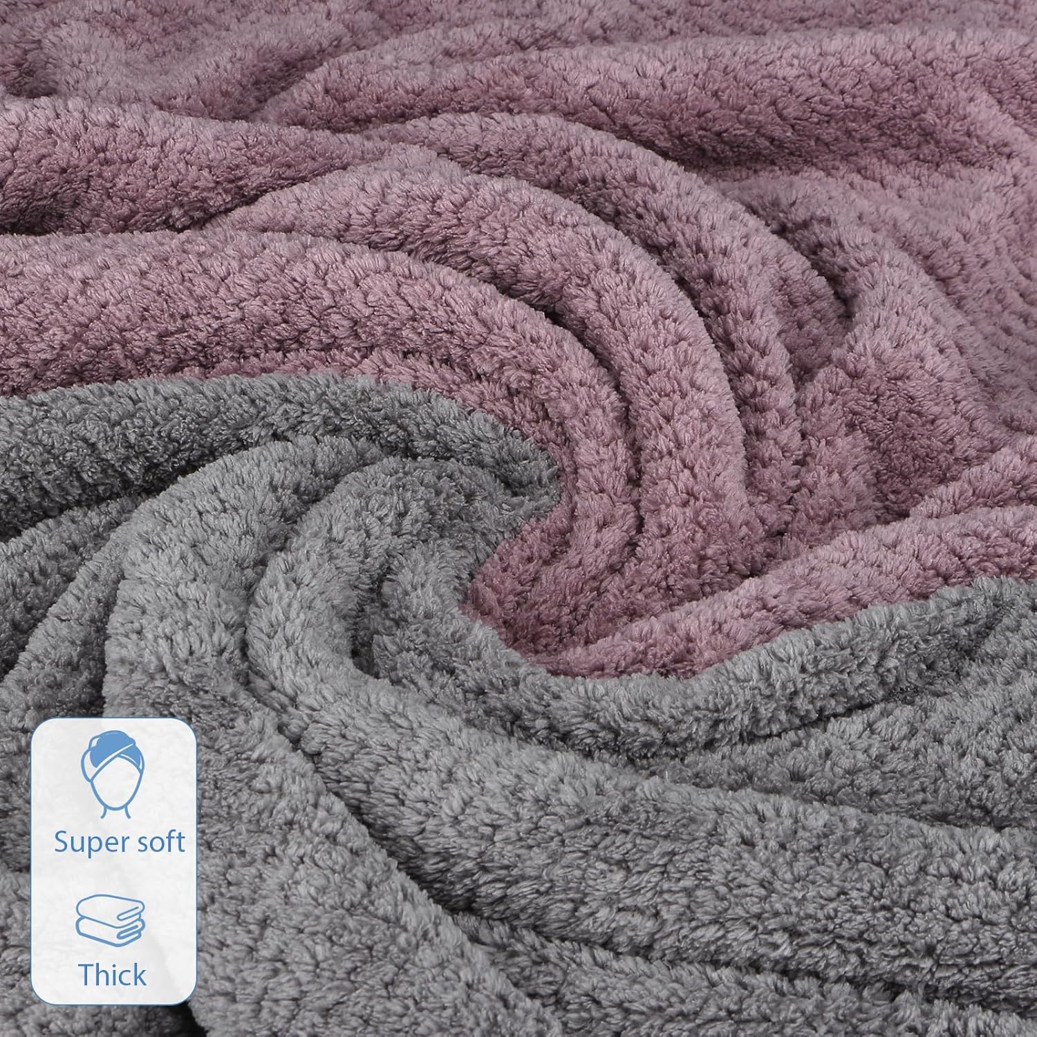 Detalle de ytorgr Mikrofaser Haarturban 2er-Set 100 x 60 cm – elastischer Bond & schneller Trocknungseffekt