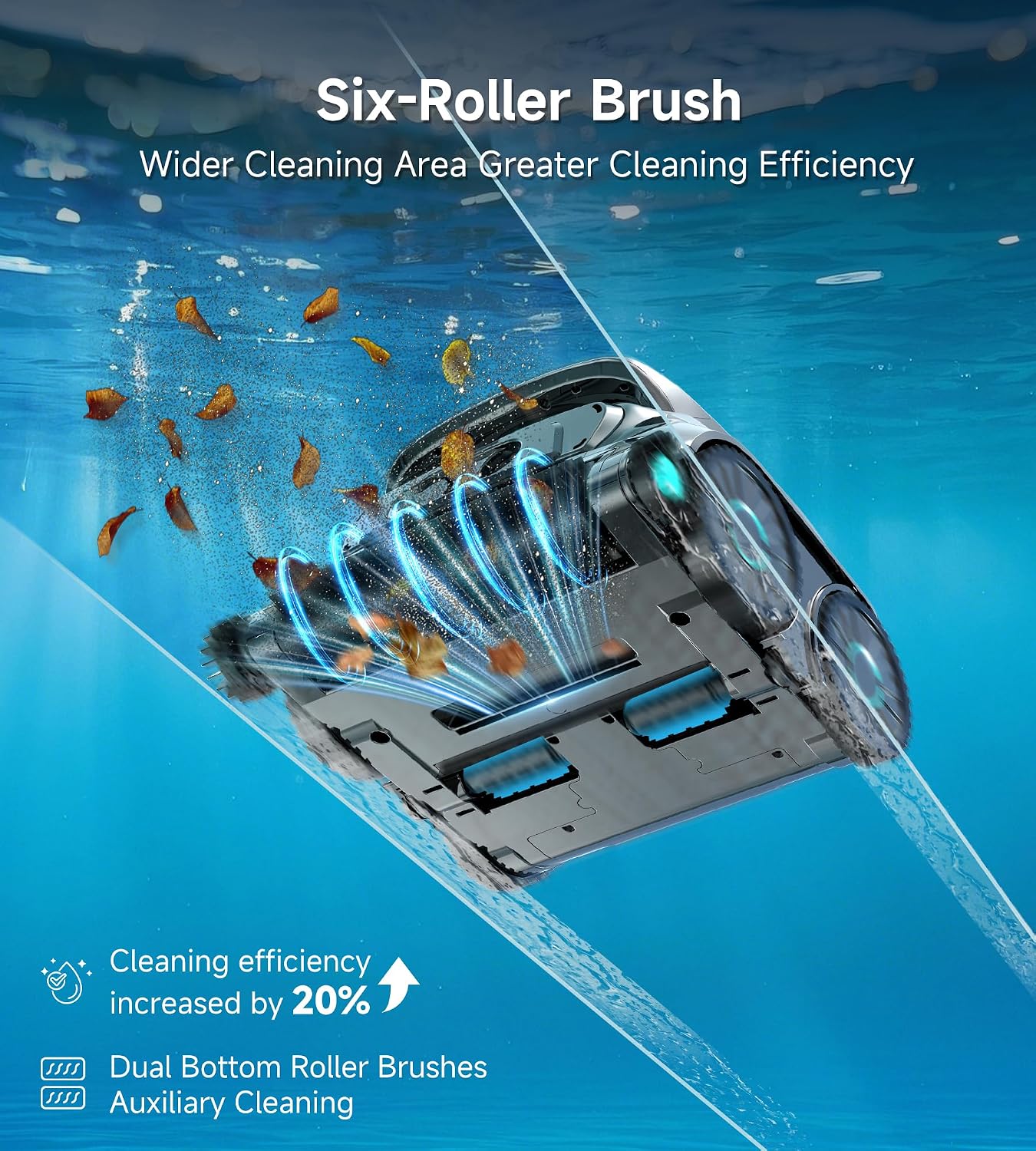 Thumbnail 3 de WYBOT Cordless Robotic Pool Vacuum (2026 NEW) with Six-Roller Brush — Edge-to-Edge Cleaning for Inground & Above Ground Pools