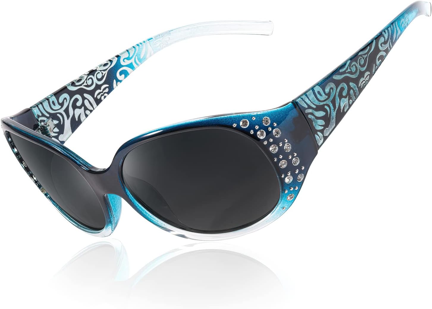 Detalle de LVIOE Polarized Oversized Sunglasses for Women with Rhinestones