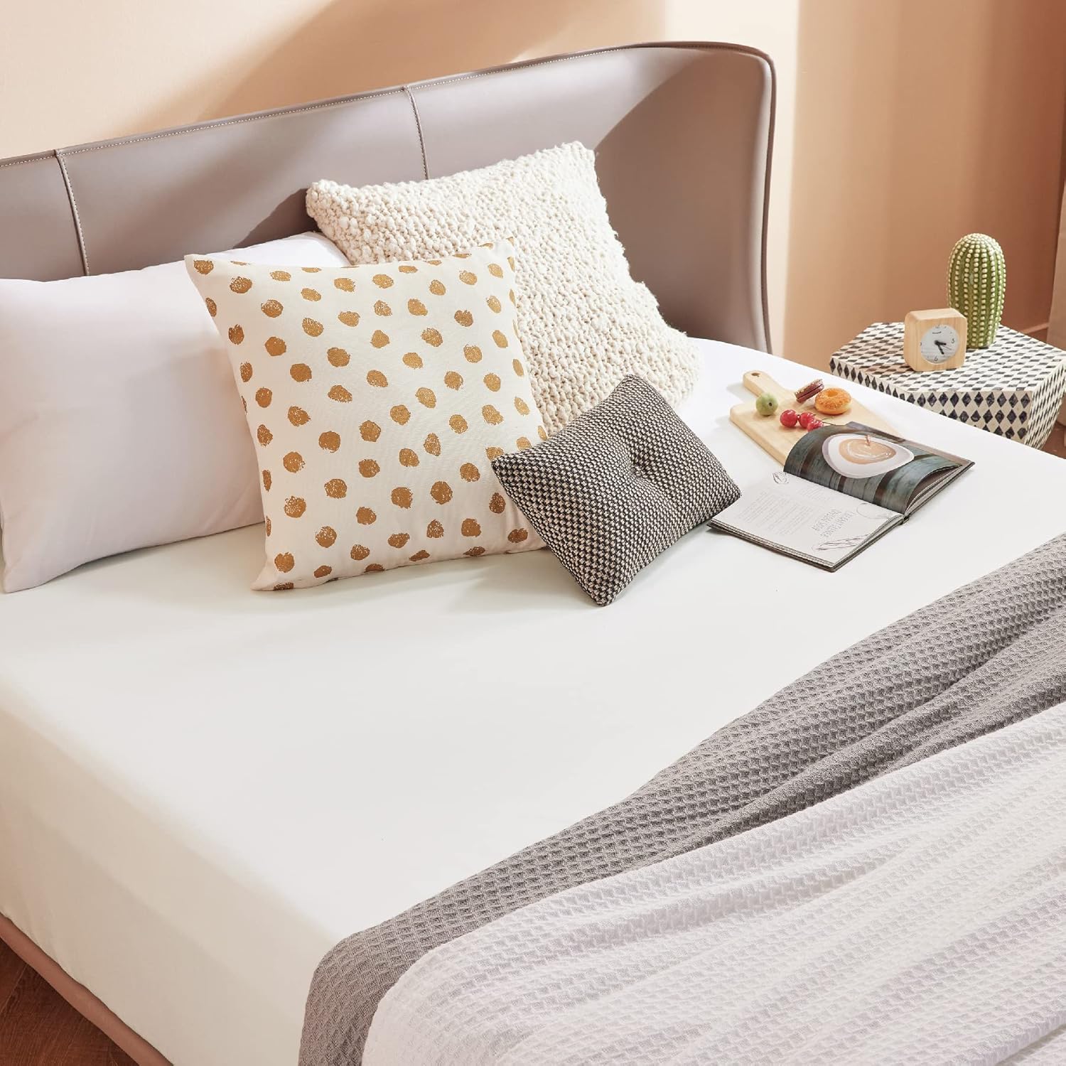 Thumbnail 6 de Bedsure King Size Extra Deep Pocket Fitted Sheet (White) – 150x200cm, 16 inches pocket