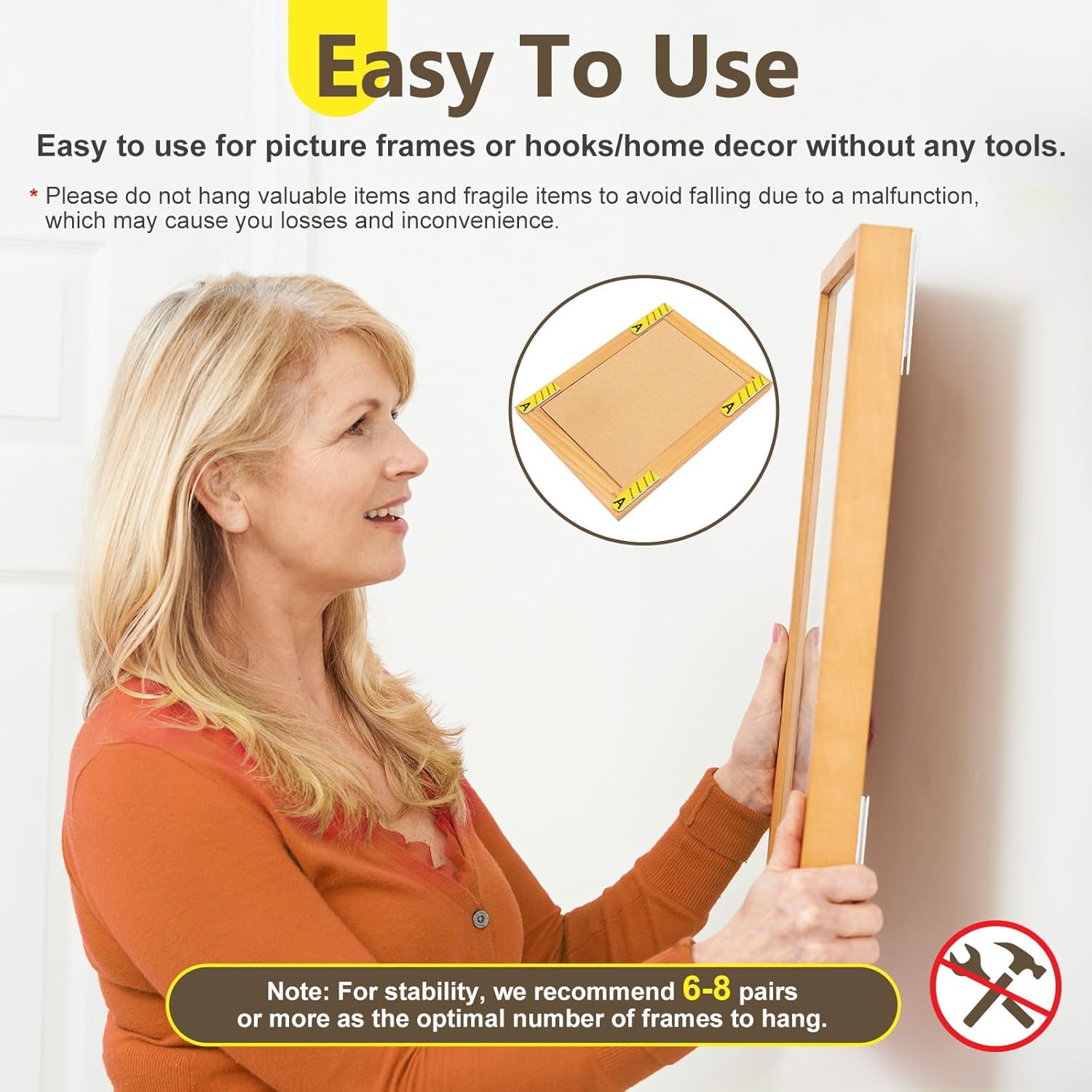 Thumbnail 5 de Summerbrite Heavy Duty Picture Hanging Strips (XL) – 25 Pairs (50 Strips)