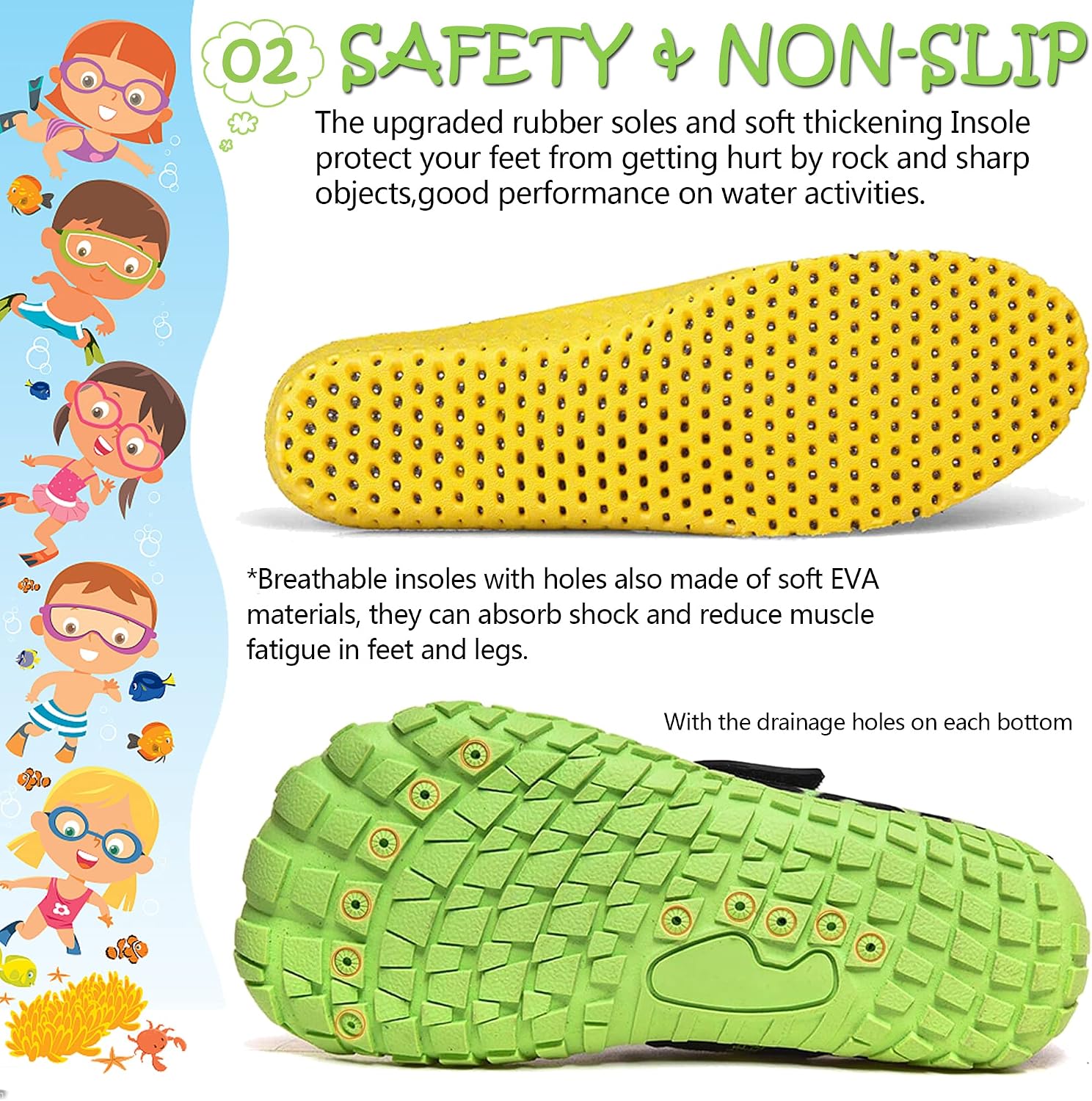 Thumbnail 2 de Kids Water Shoes: Breathable, Quick-Dry Aqua Pool Shoes for Boys & Girls