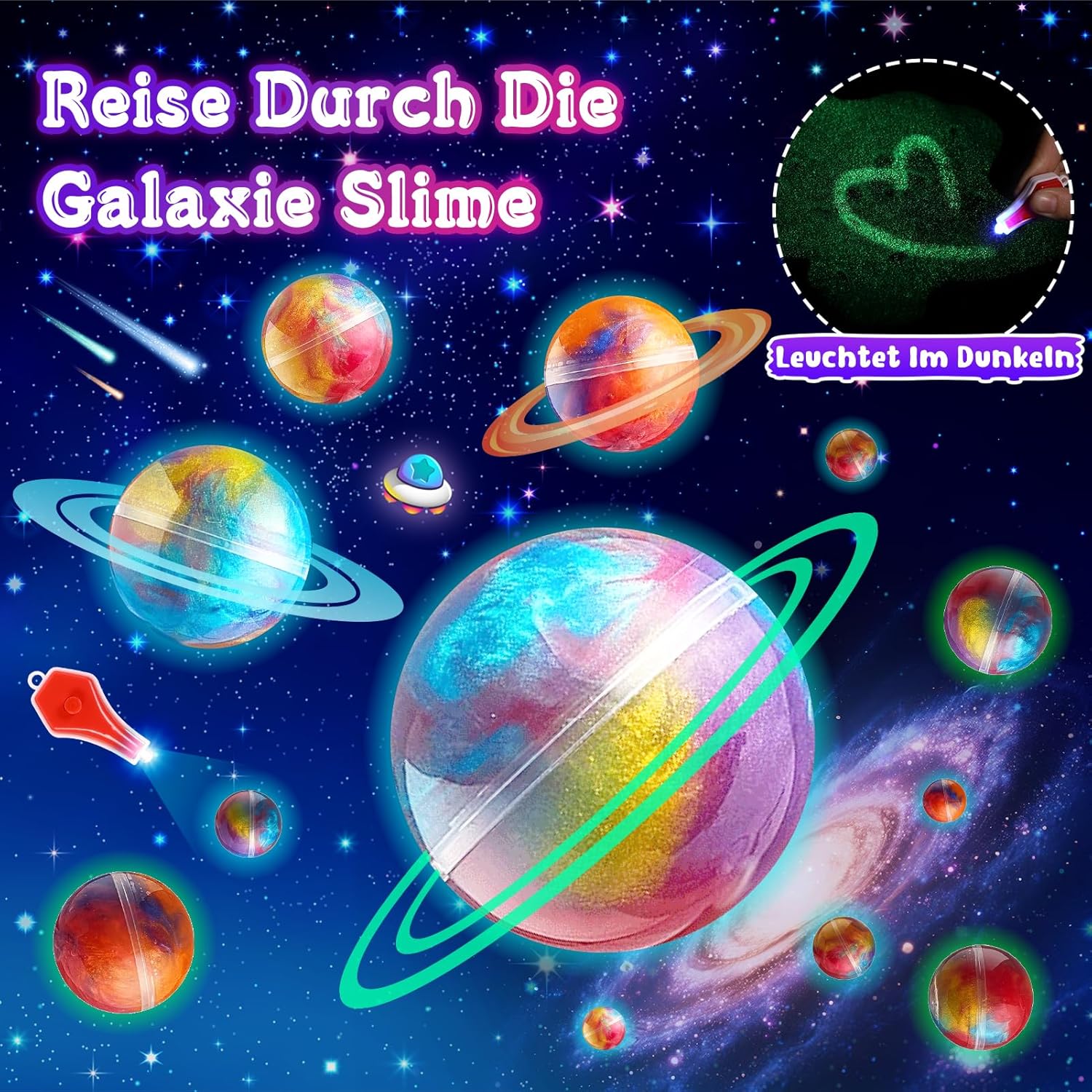 Thumbnail 4 de Hapikids Galaxy Glowing Slime Set 24-teilig