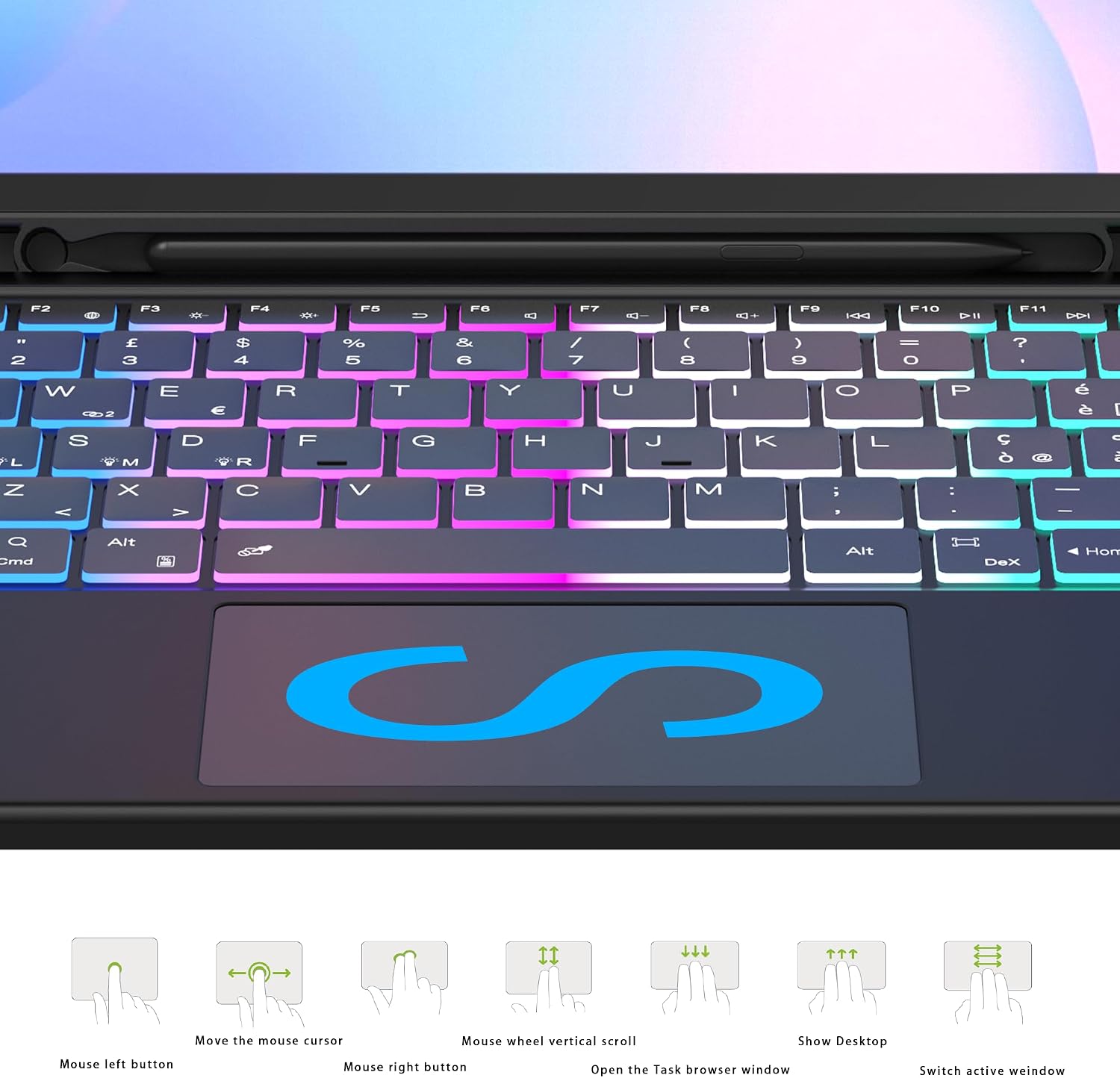 Detalle de VANKYPAD Custodia tastiera per Tab S10 FE+