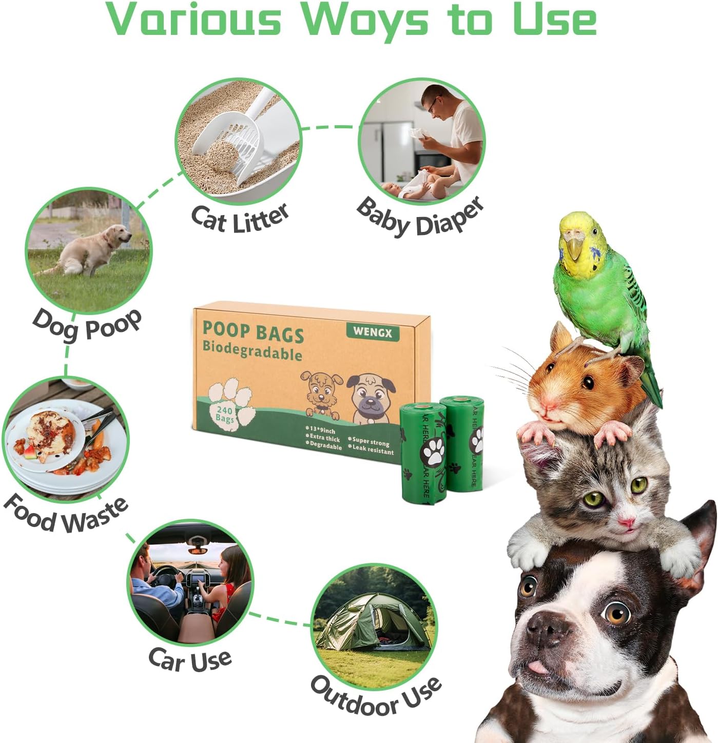 Thumbnail 1 de Poo Bags for Dog Waste: Large, Super Strong, Leak-Proof with Lavender Scent