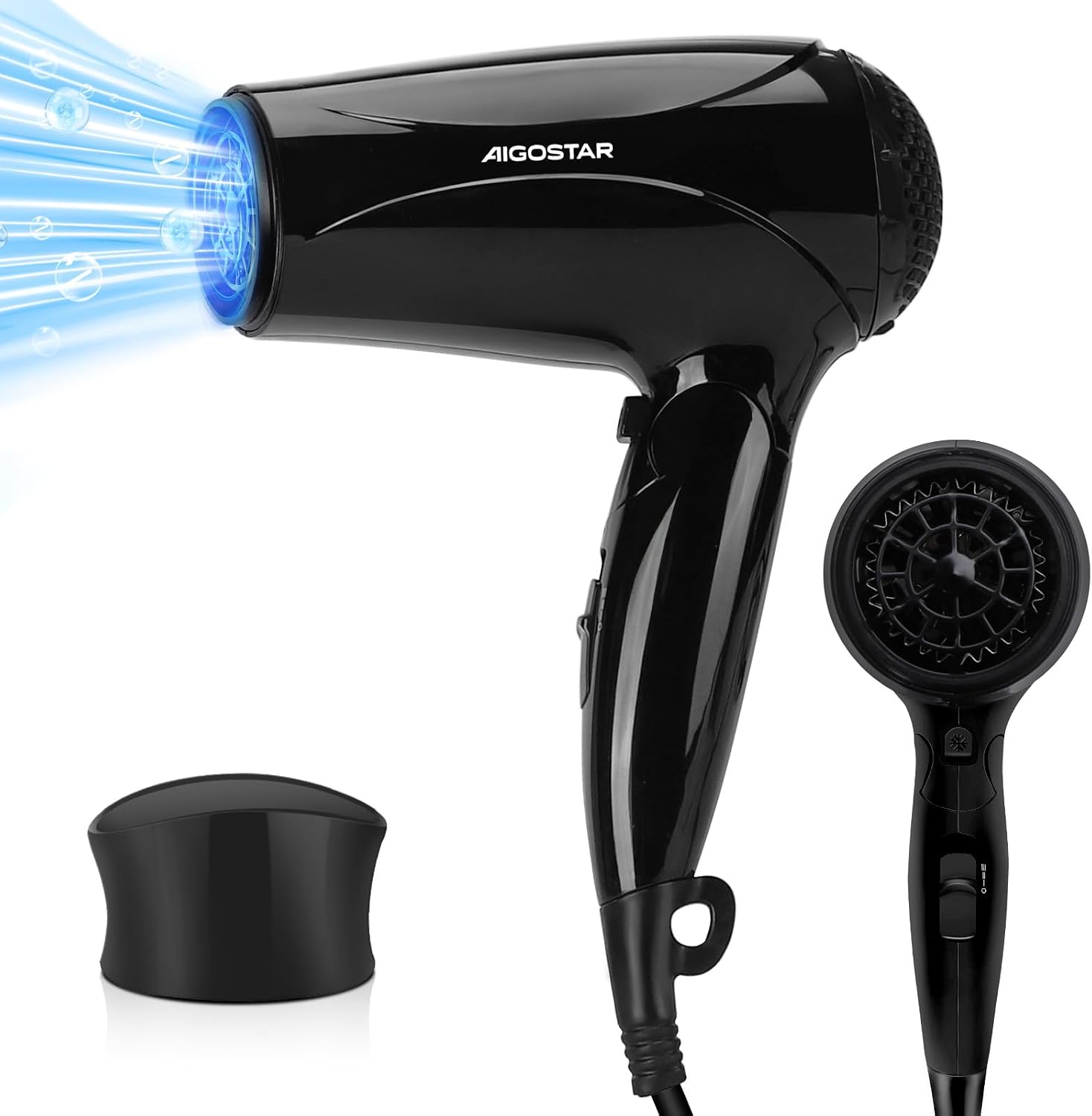 Detalle de Aigostar Sèche-cheveux ionique 2400 W à manche pliable (3 températures)