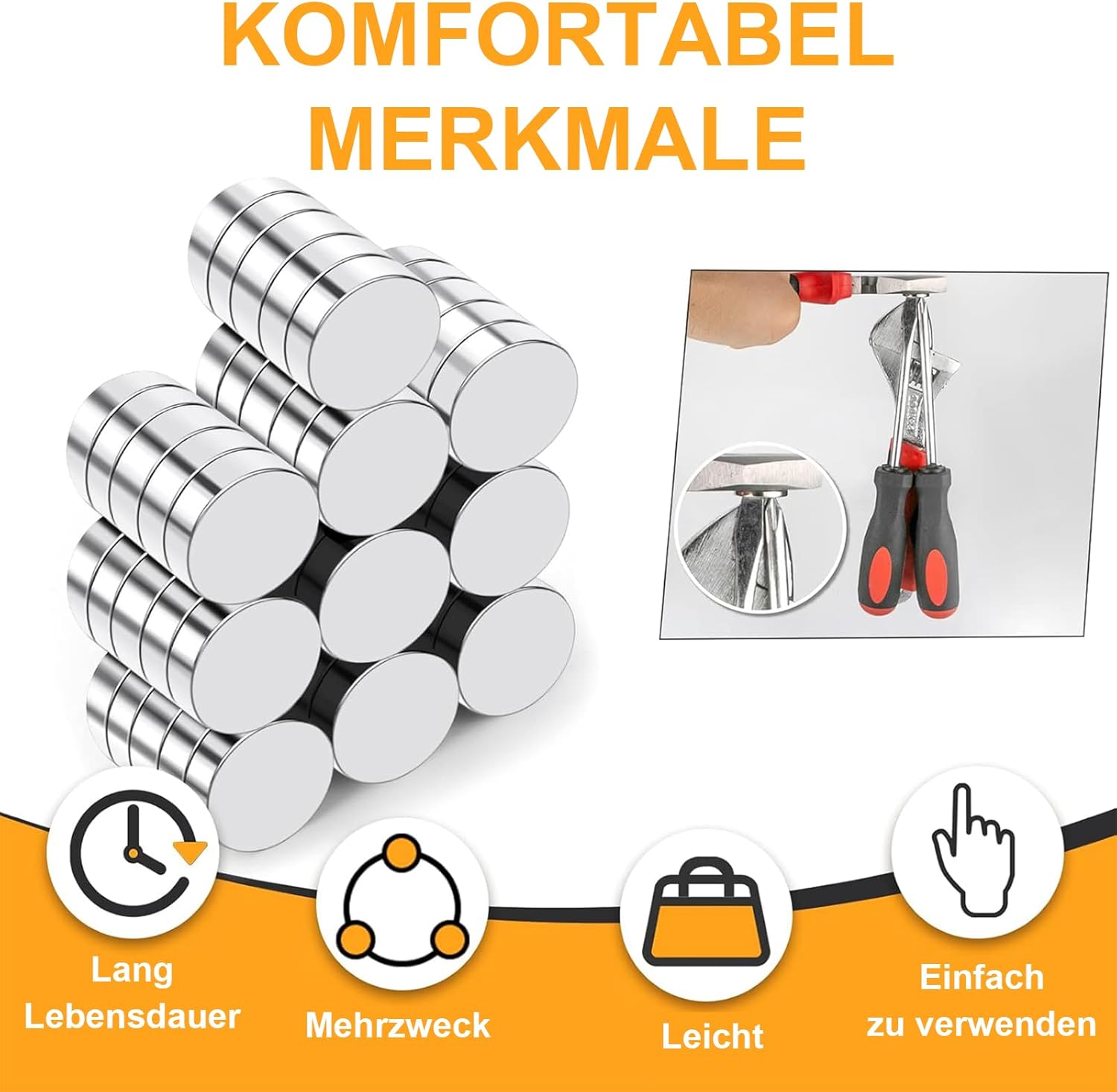 Detalle de Delaga 100 Stück Magnete 8x3mm