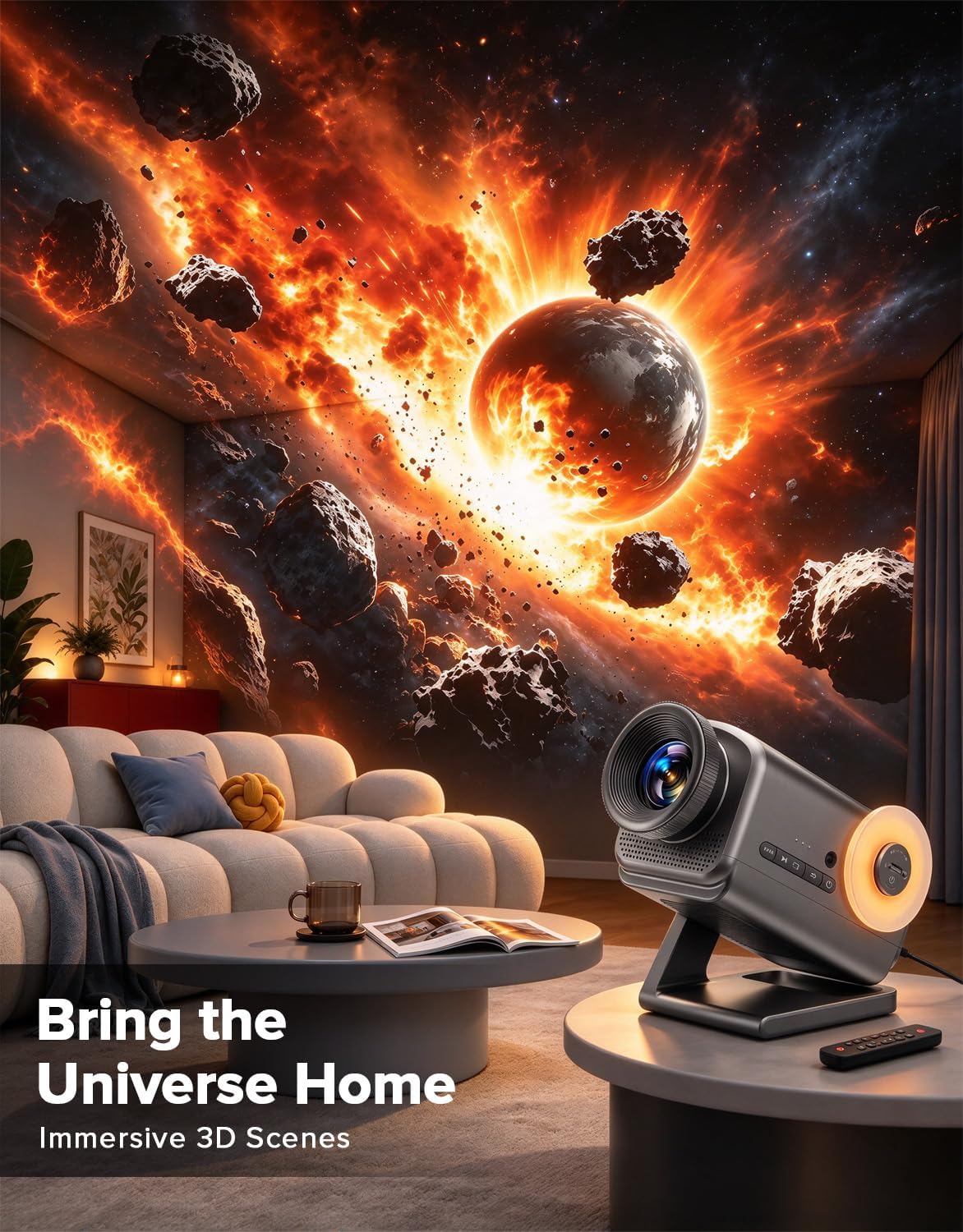 Detalle 2 de Rossetta BL 3D02 3D Projector, 66 Scenes, 20 Themes & Bluetooth Speaker