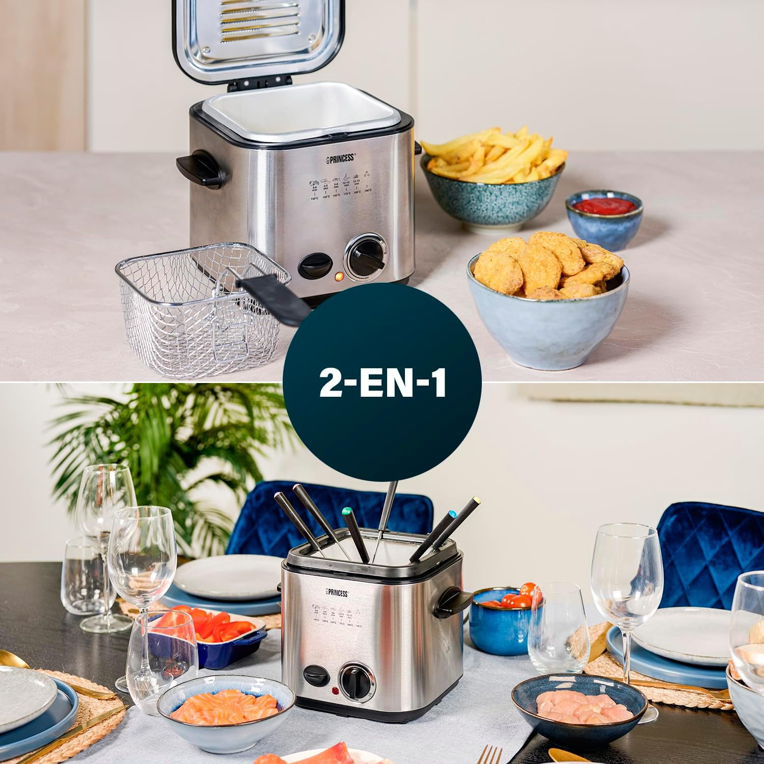 Thumbnail 6 de Princess Mini Friteuse & Fondue 1,2 L 840 W