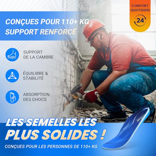 Detalle de PCSsole Semelles Orthopédiques Nouvelle Génération – Support d'Arche Intensité Élevée 110 kg+
