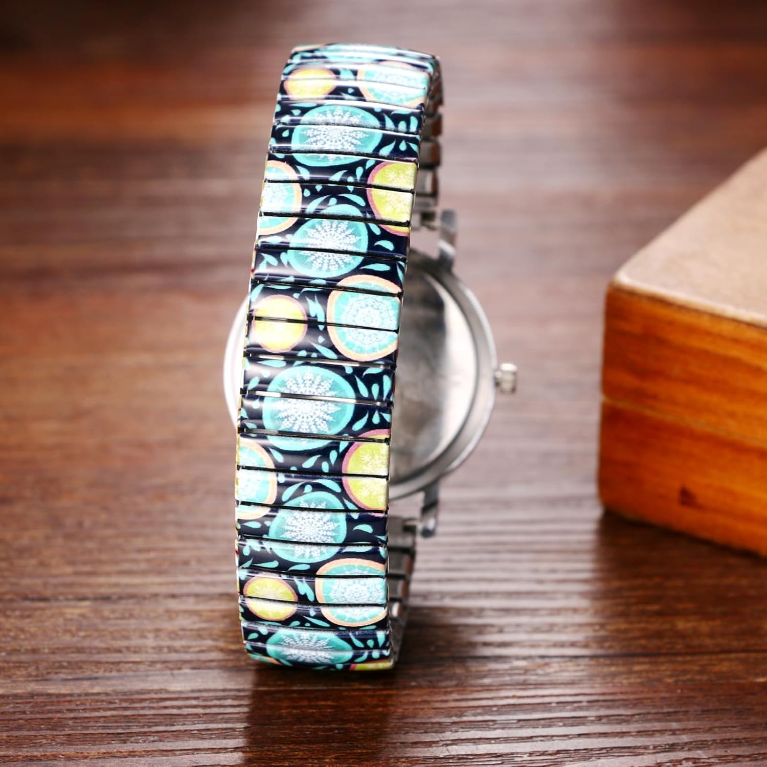 Thumbnail 2 de Avaner Damenuhr Boho Bohemian Stil mit elastischem Stretchband – Große arabische Ziffern, analoge Quarzuhr